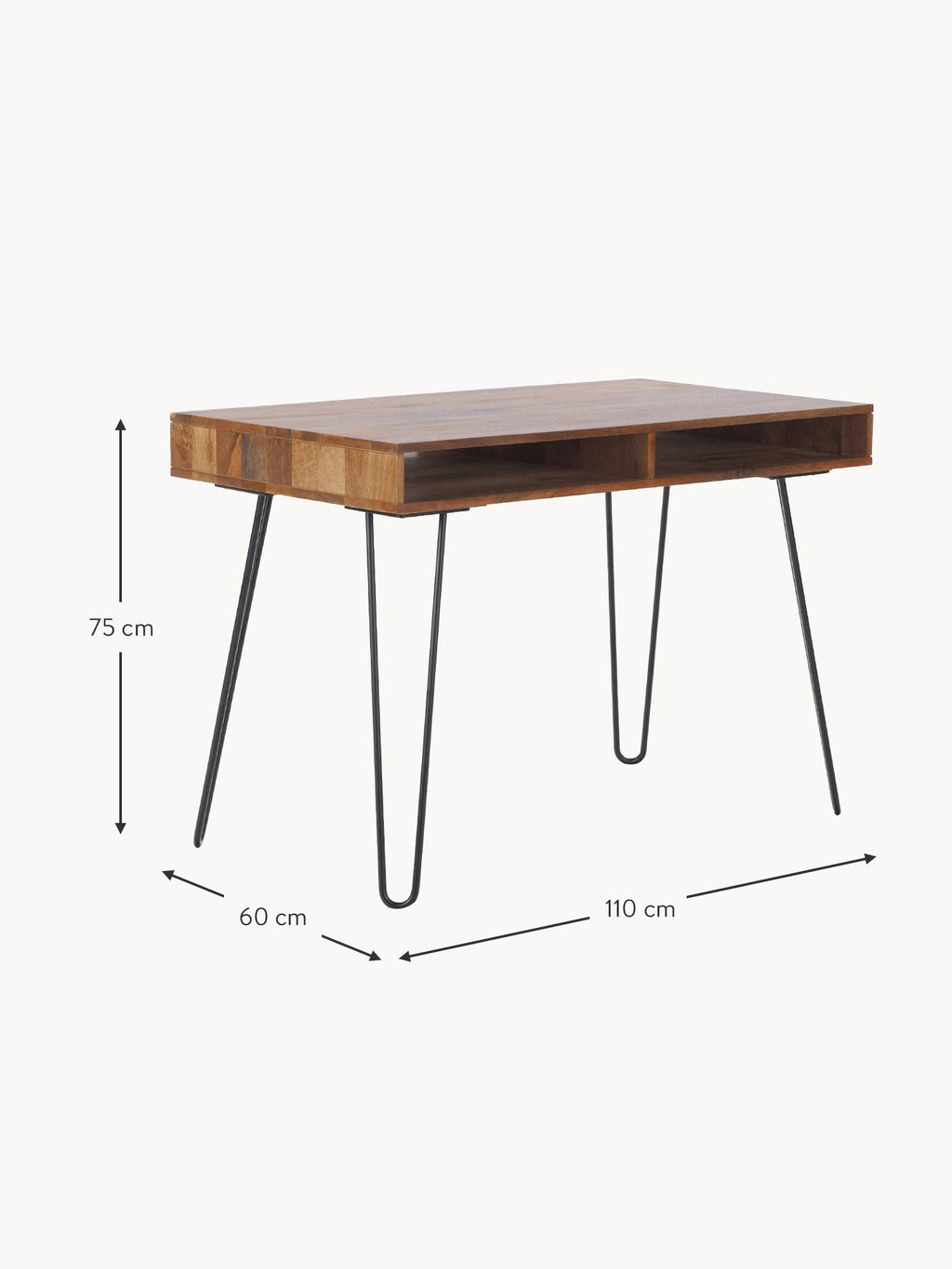 Tova Mango Wood and Metal Desk