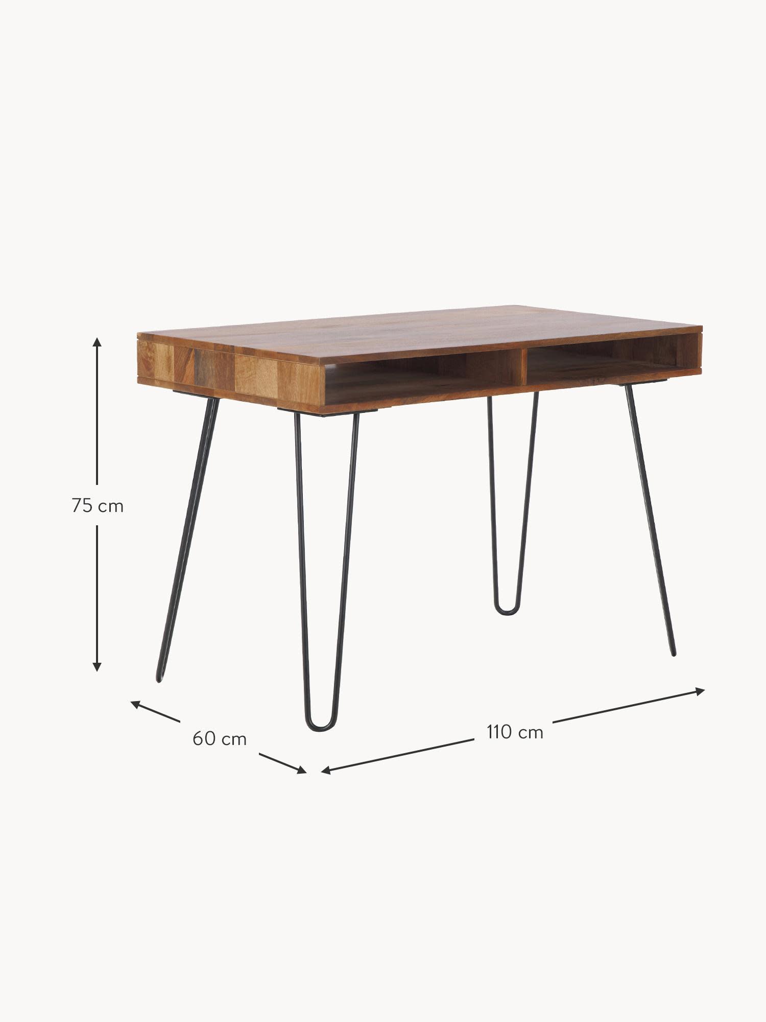 Tova Mango Wood and Metal Desk