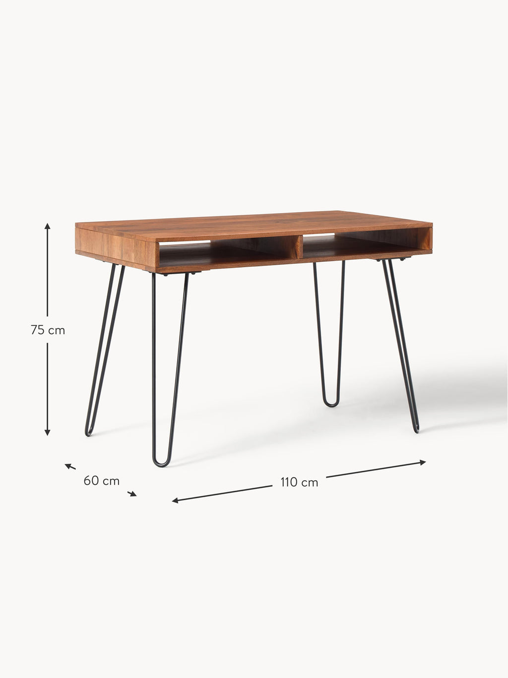 Tova Mango Wood and Metal Desk