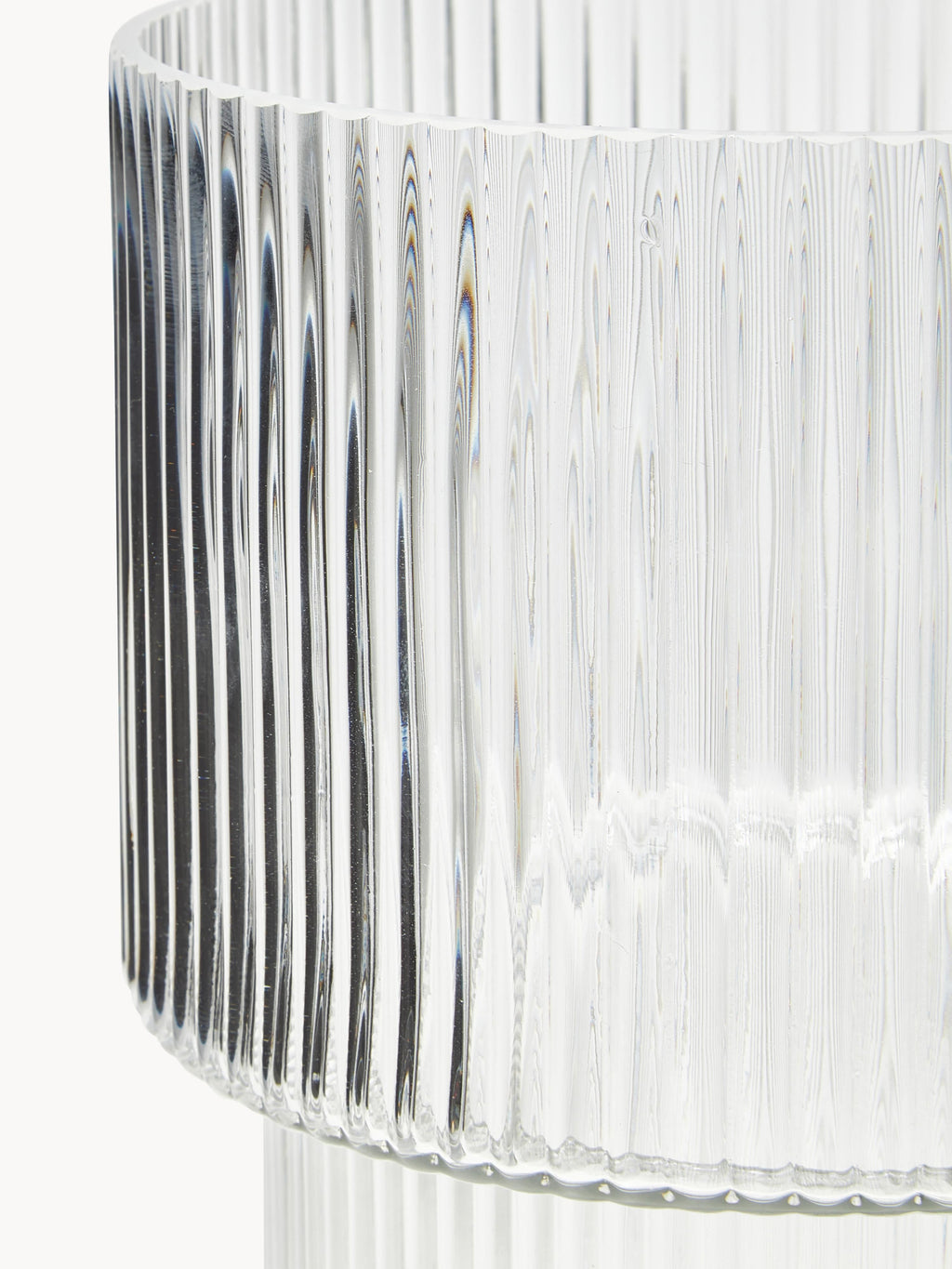 Lija Glass Vase with Ribbed Surface, H 30 cm