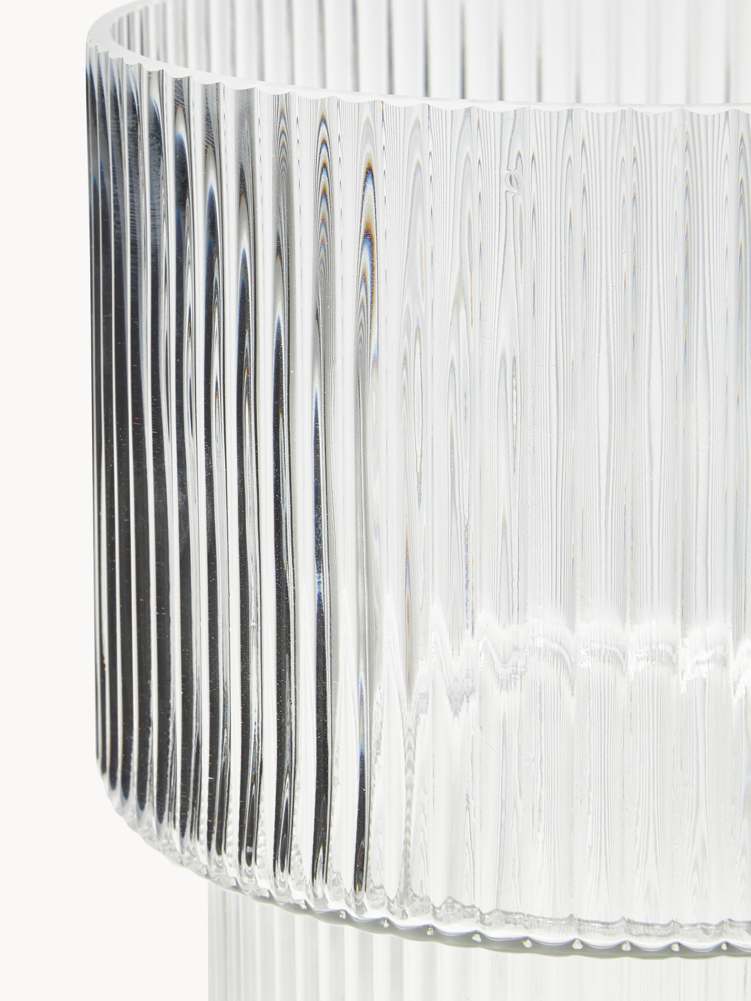Lija Glass Vase with Ribbed Surface, H 30 cm