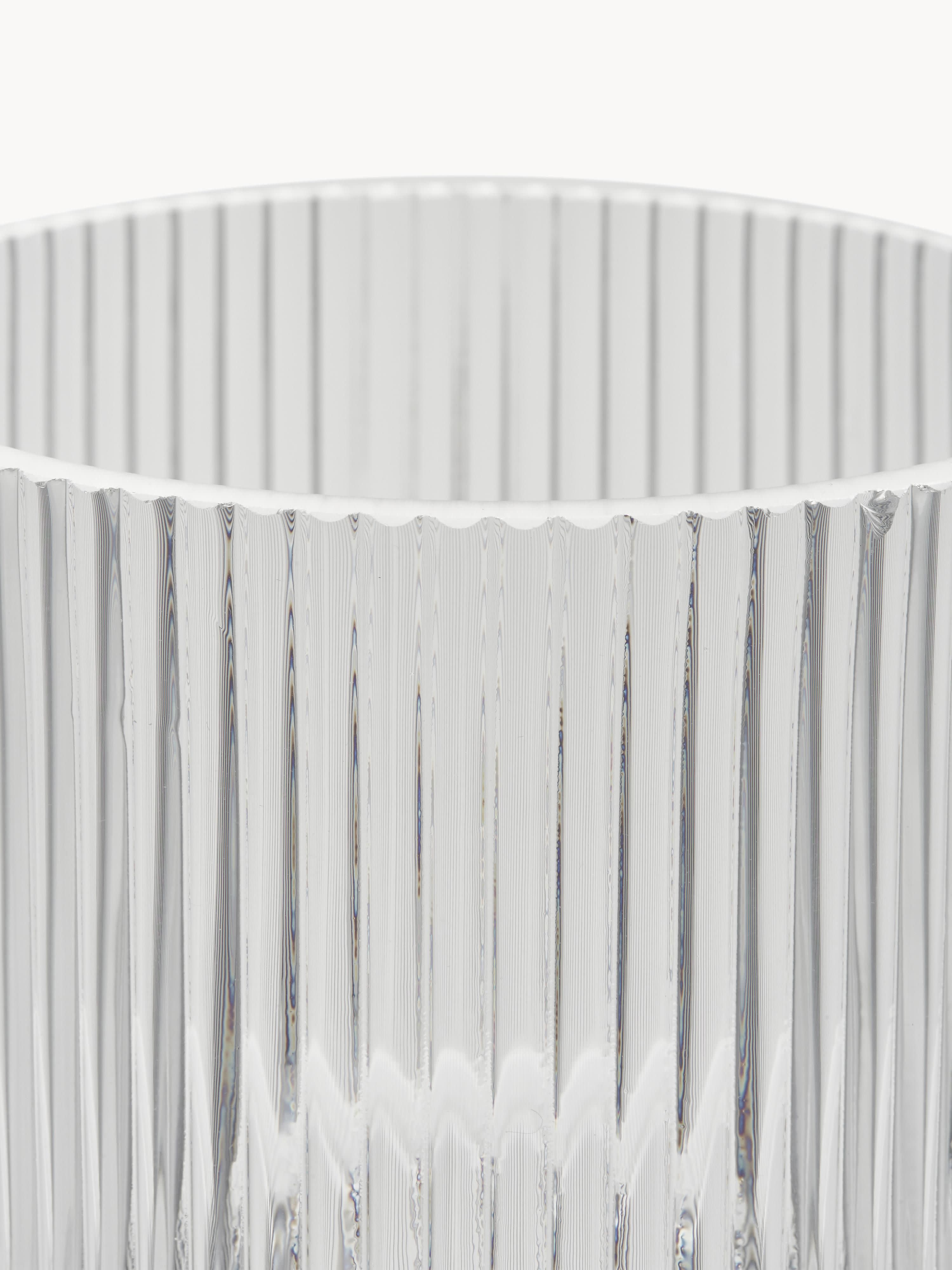Lija Glass Vase with Ribbed Surface, H 30 cm