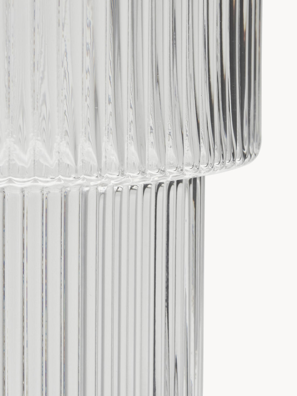 Lija Glass Vase with Ribbed Surface, H 30 cm