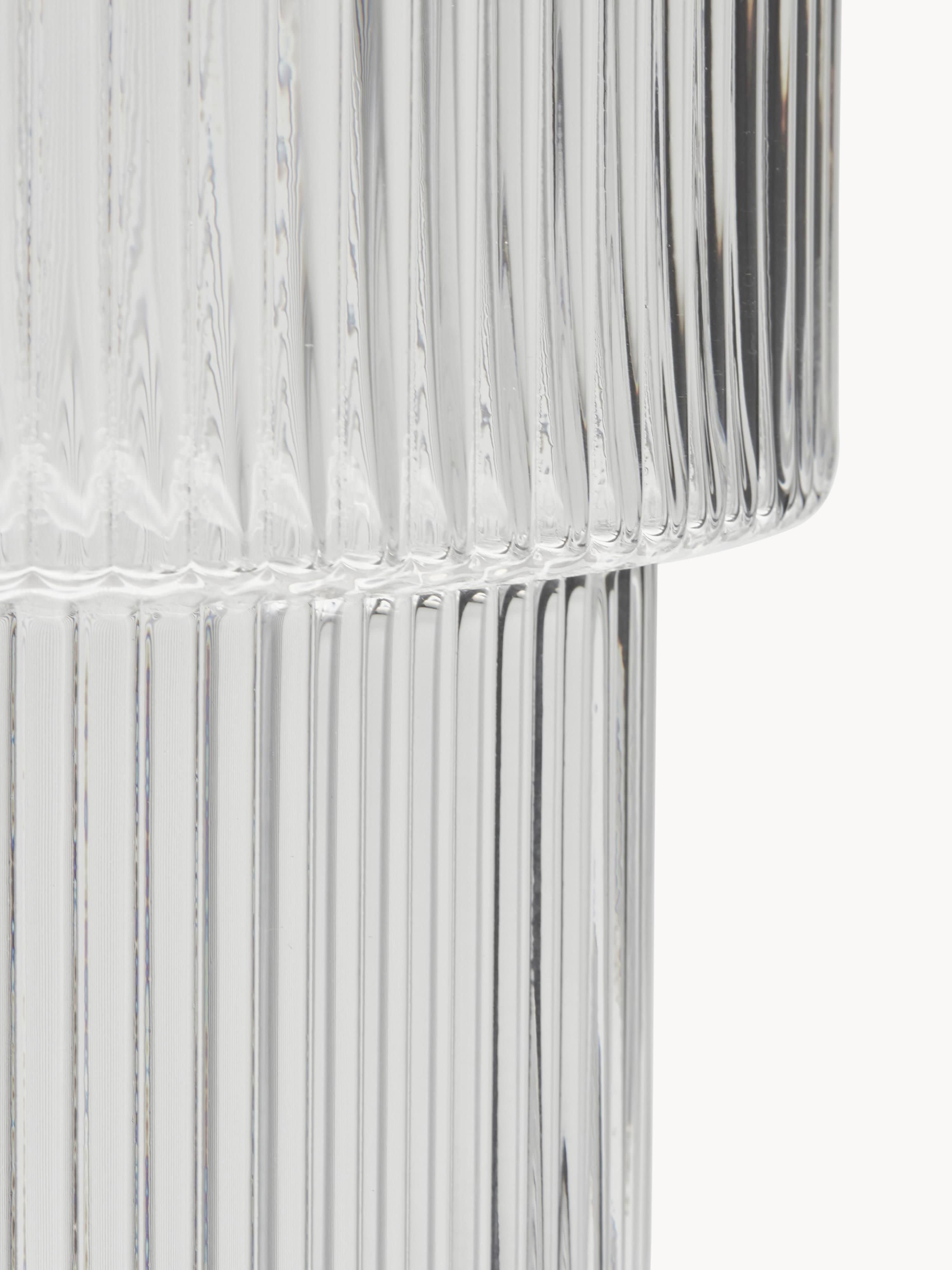 Lija Glass Vase with Ribbed Surface, H 30 cm