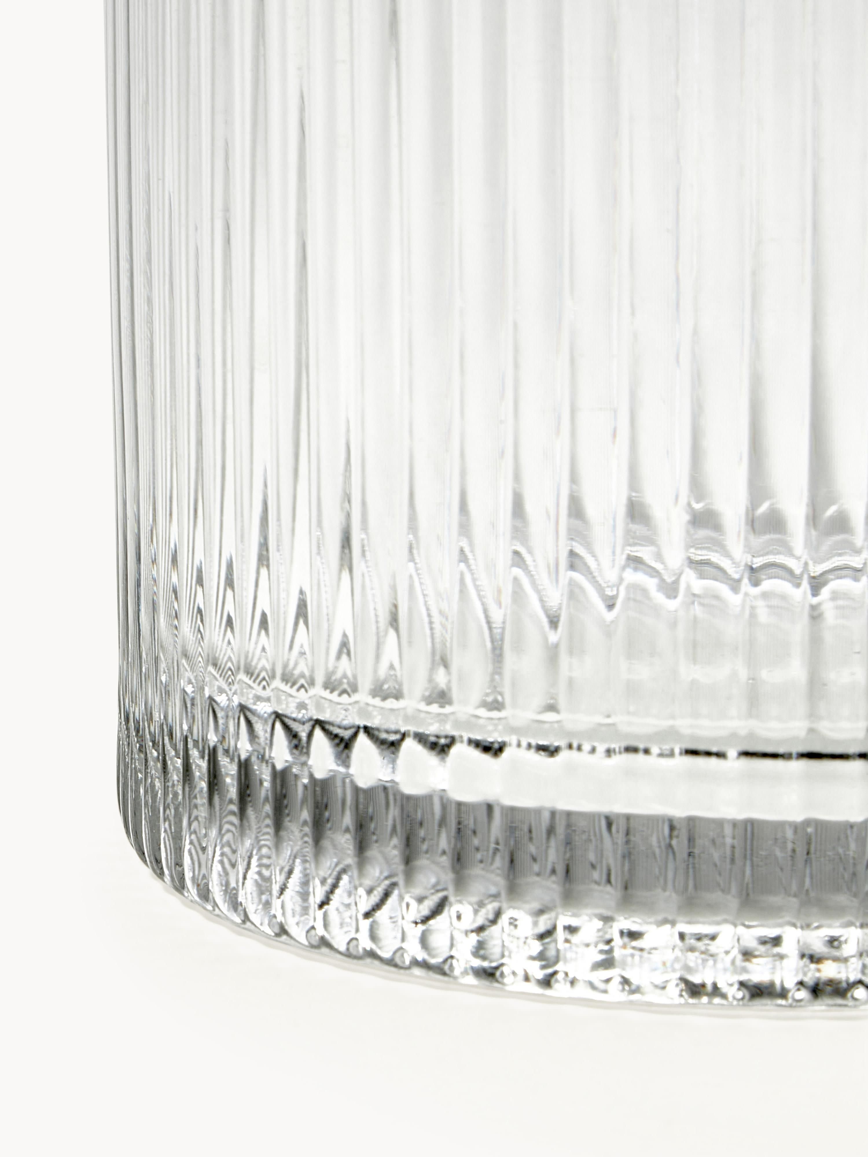 Lija Glass Vase with Ribbed Surface, H 30 cm