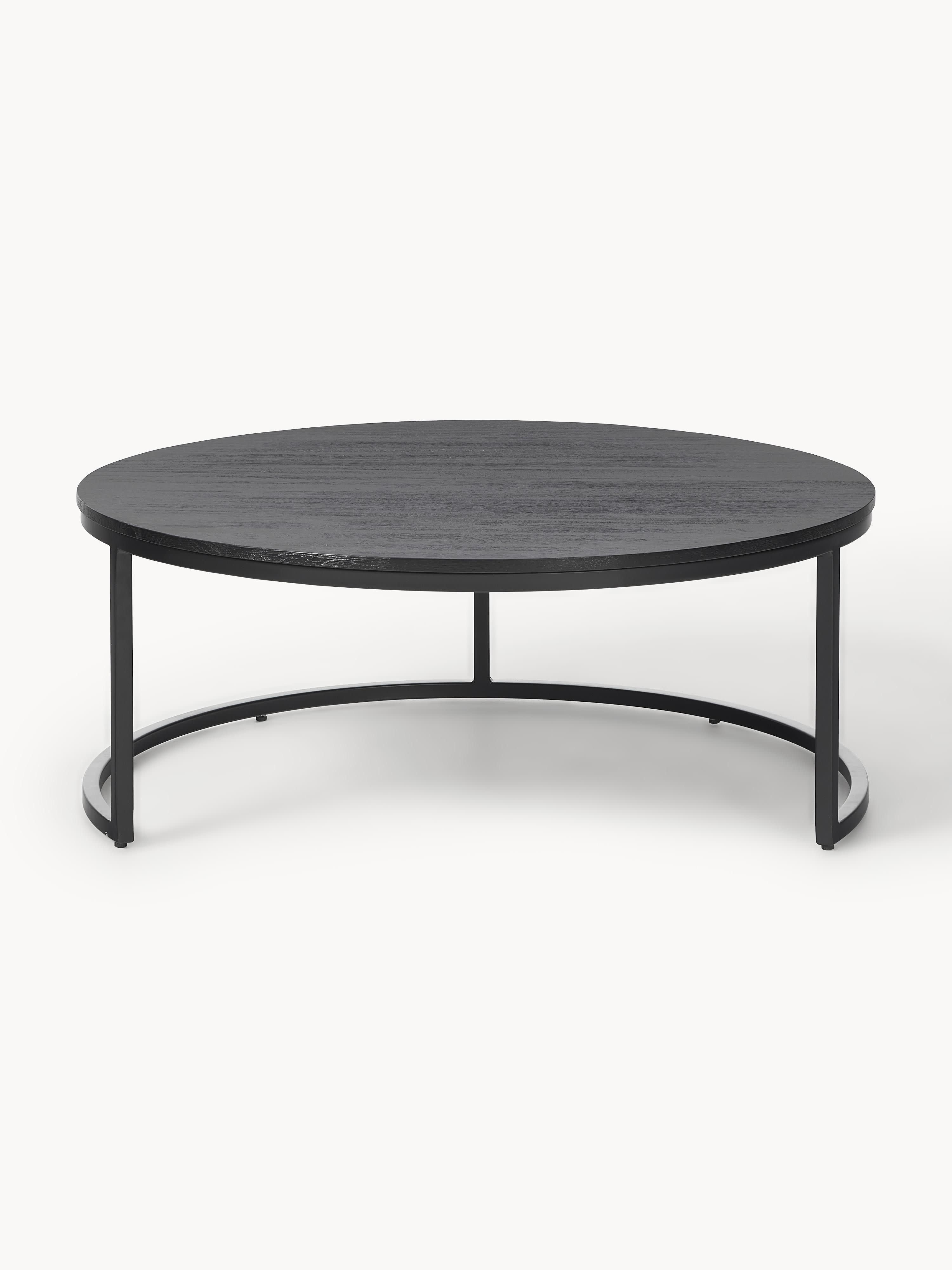 Andrew Round Mango Wood Coffee Tables, Set of 2