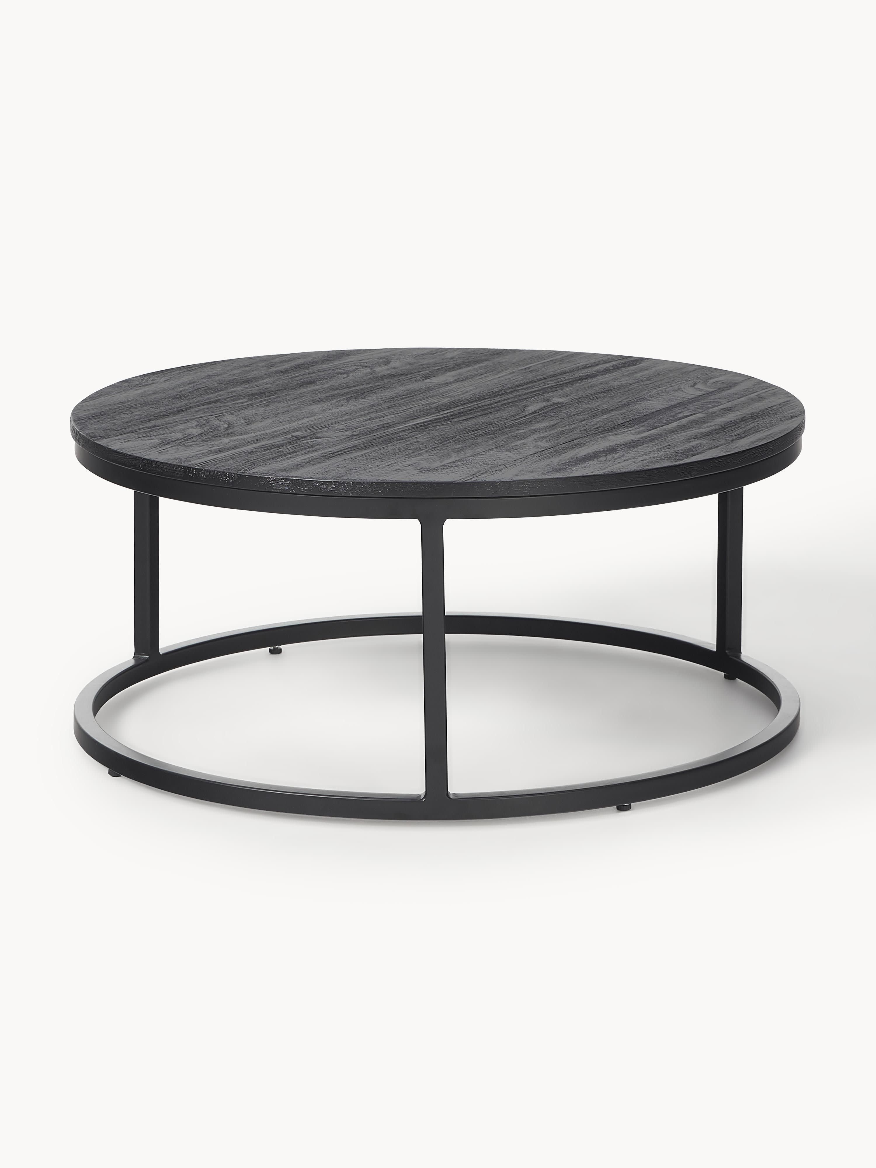 Andrew Round Mango Wood Coffee Tables, Set of 2