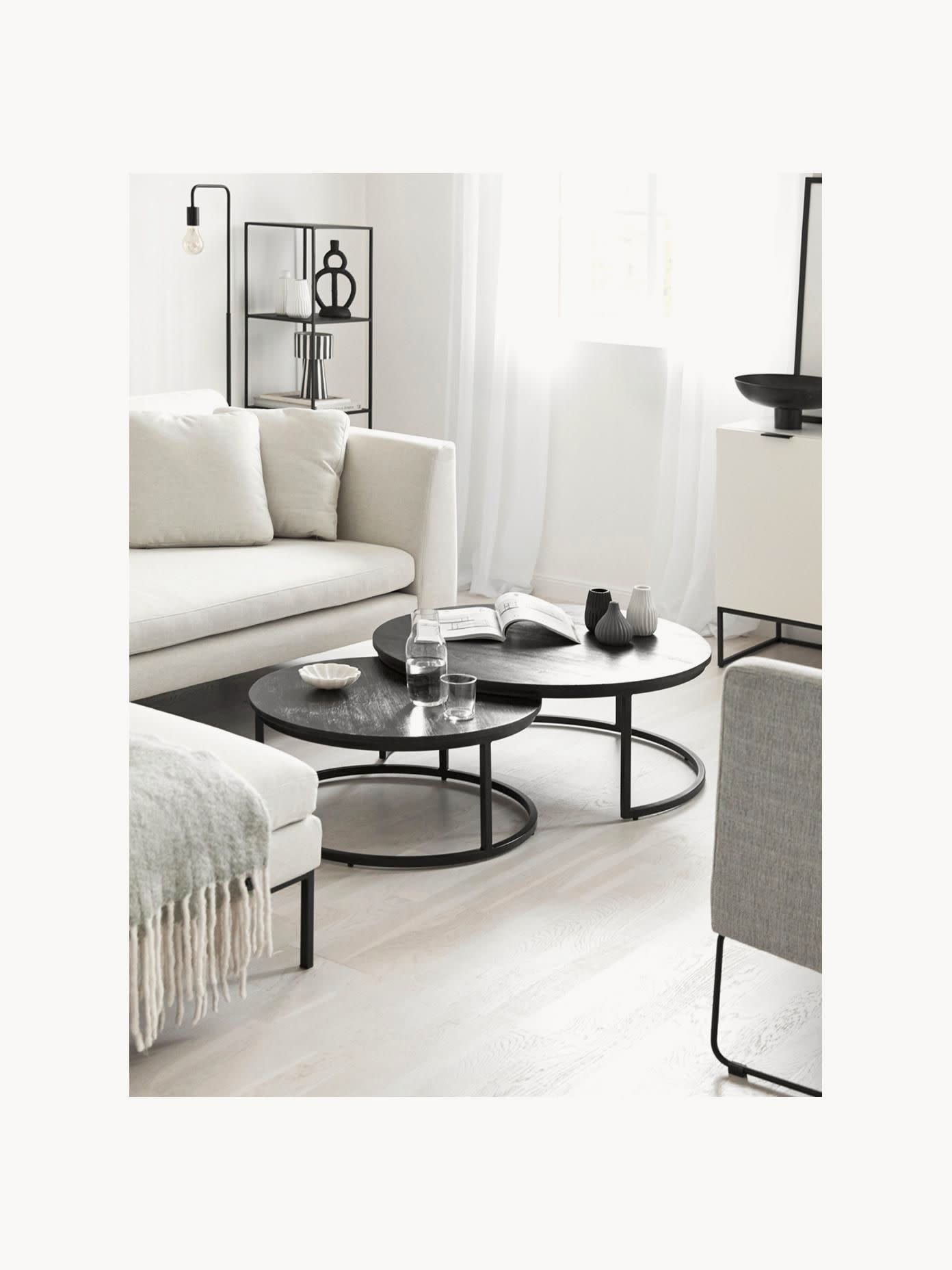 Andrew Round Mango Wood Coffee Tables, Set of 2