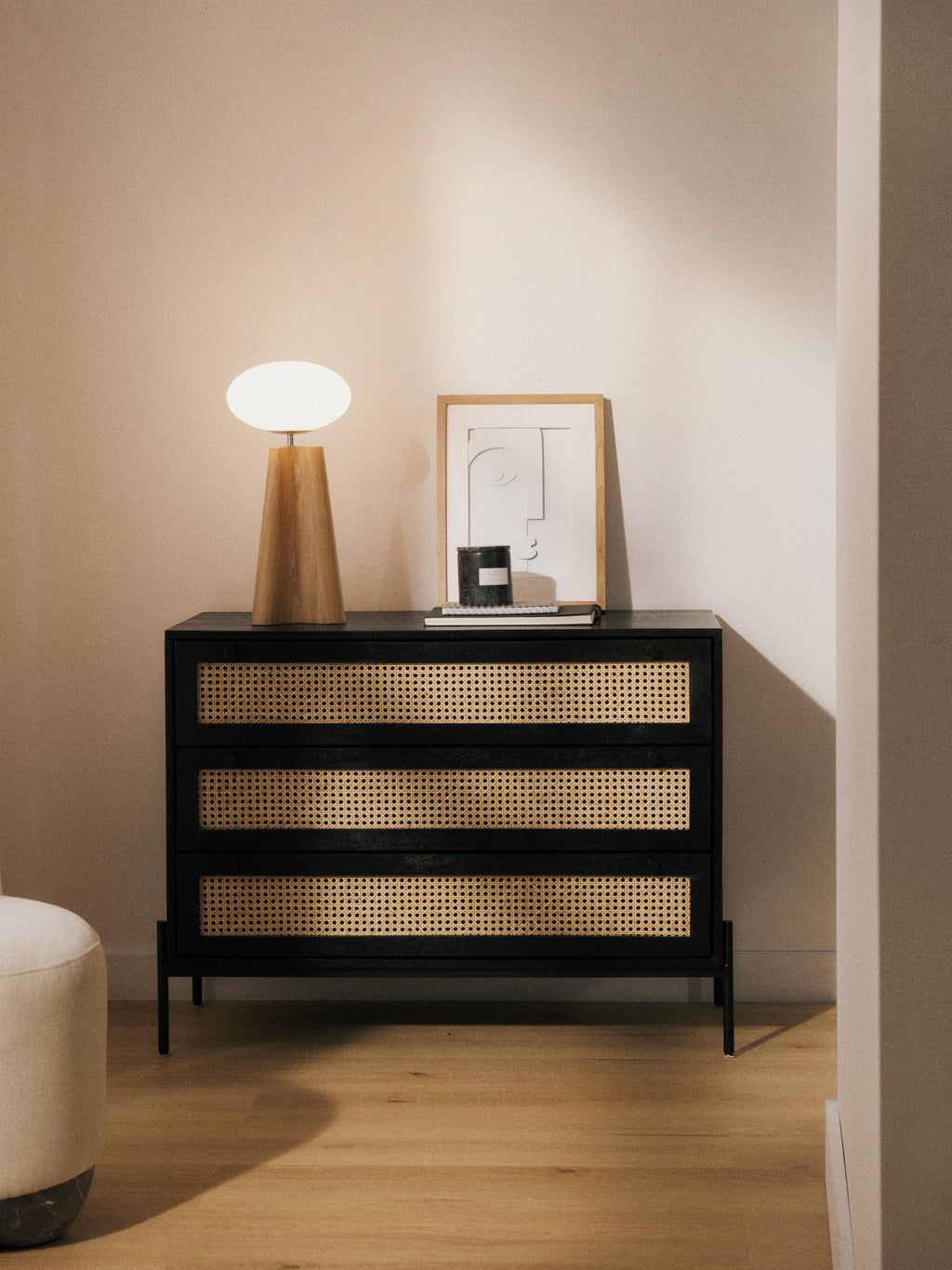 Vienna Chest of Drawers with Viennese Wickerwork