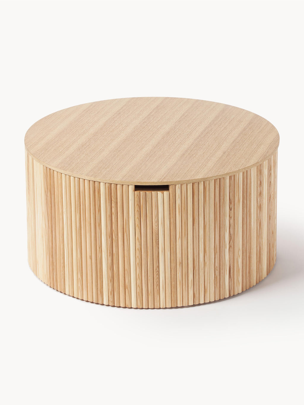 Nele Round Wooden Coffee Table with Storage Space