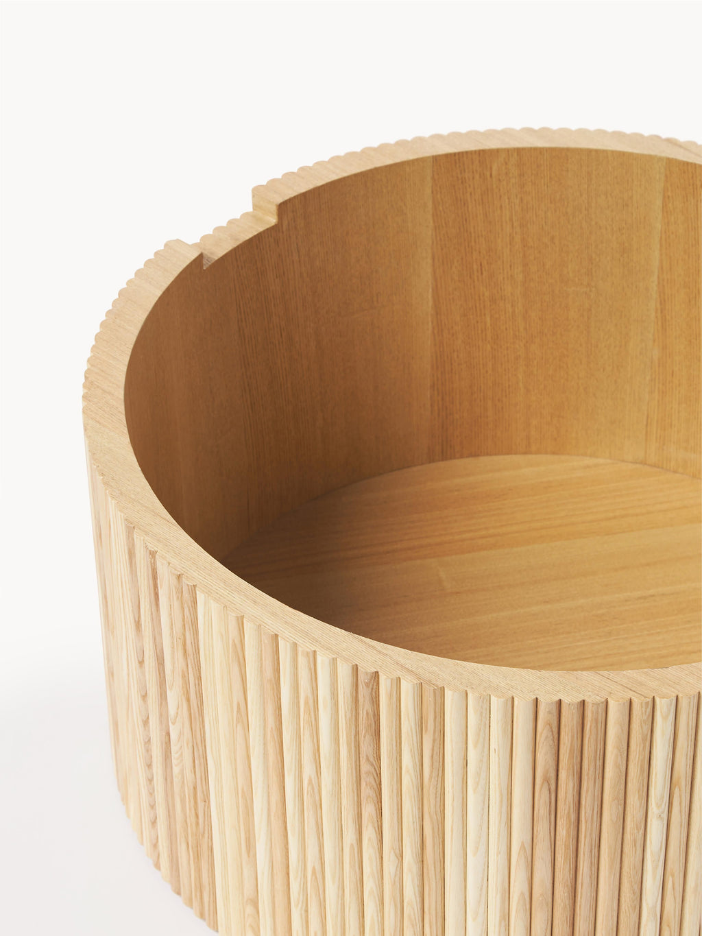 Nele Round Wooden Coffee Table with Storage Space