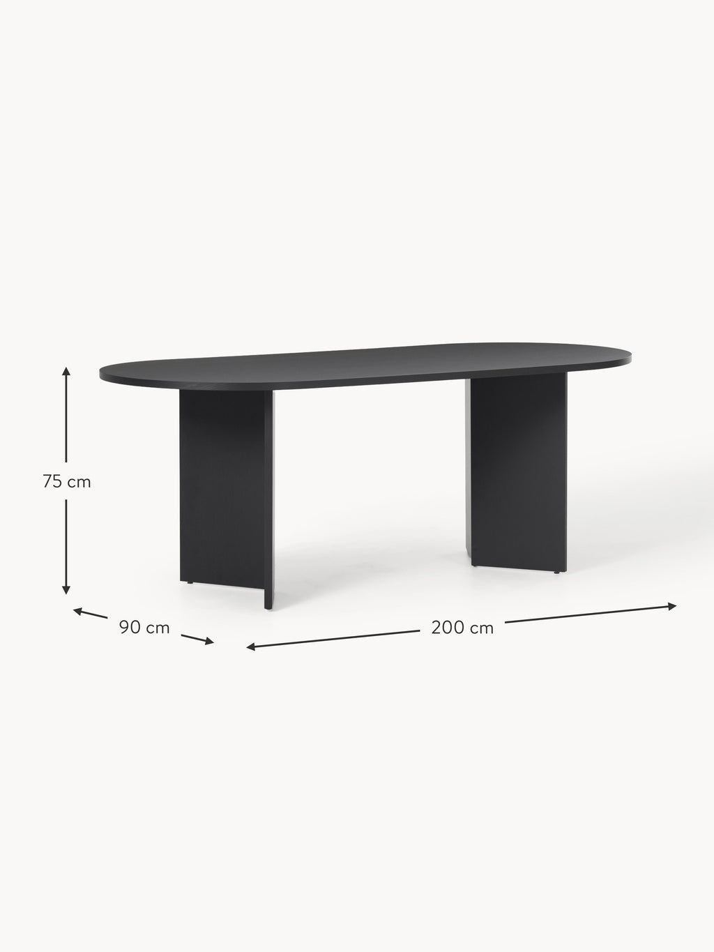 Toni Oval Wooden Dining Table, in various sizes