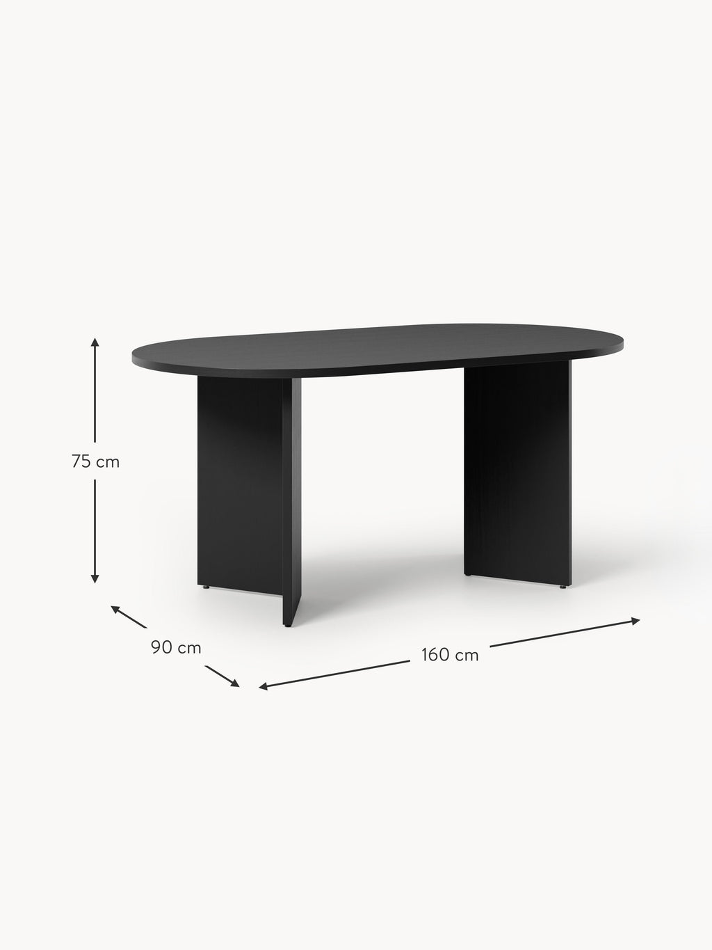 Toni Oval Wooden Dining Table, in various sizes