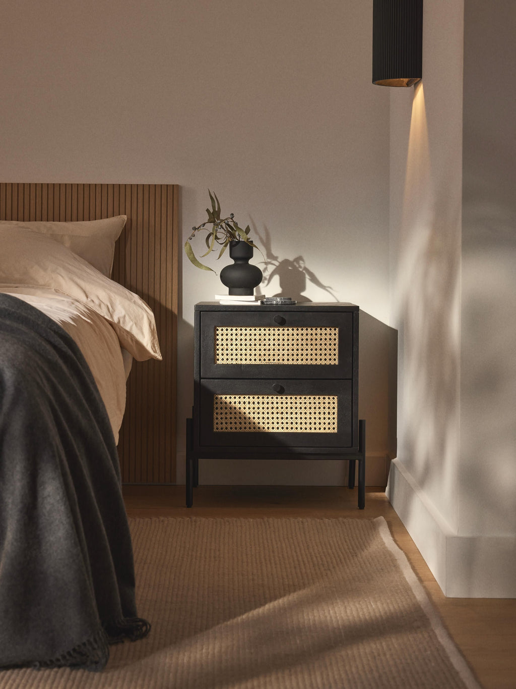 Vienna Bedside Table with Drawers
