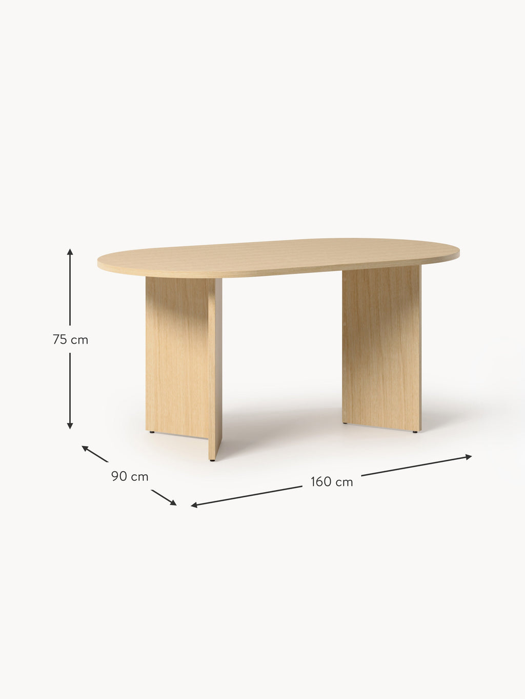 Toni Oval Wooden Dining Table, in various sizes