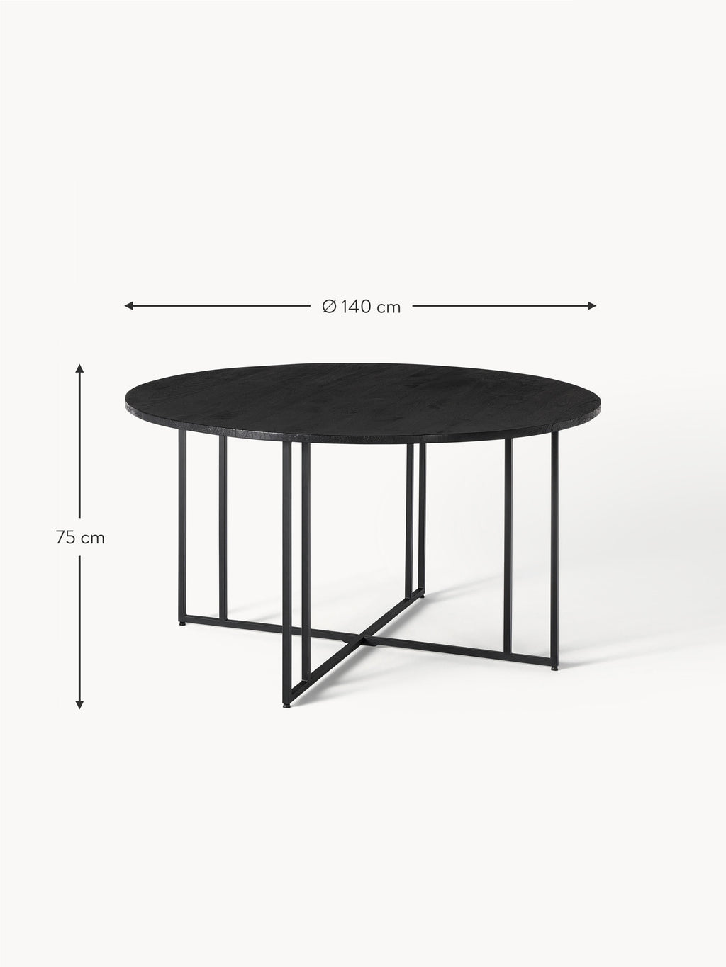 Luca Round Mango Wood Dining Table, in various sizes