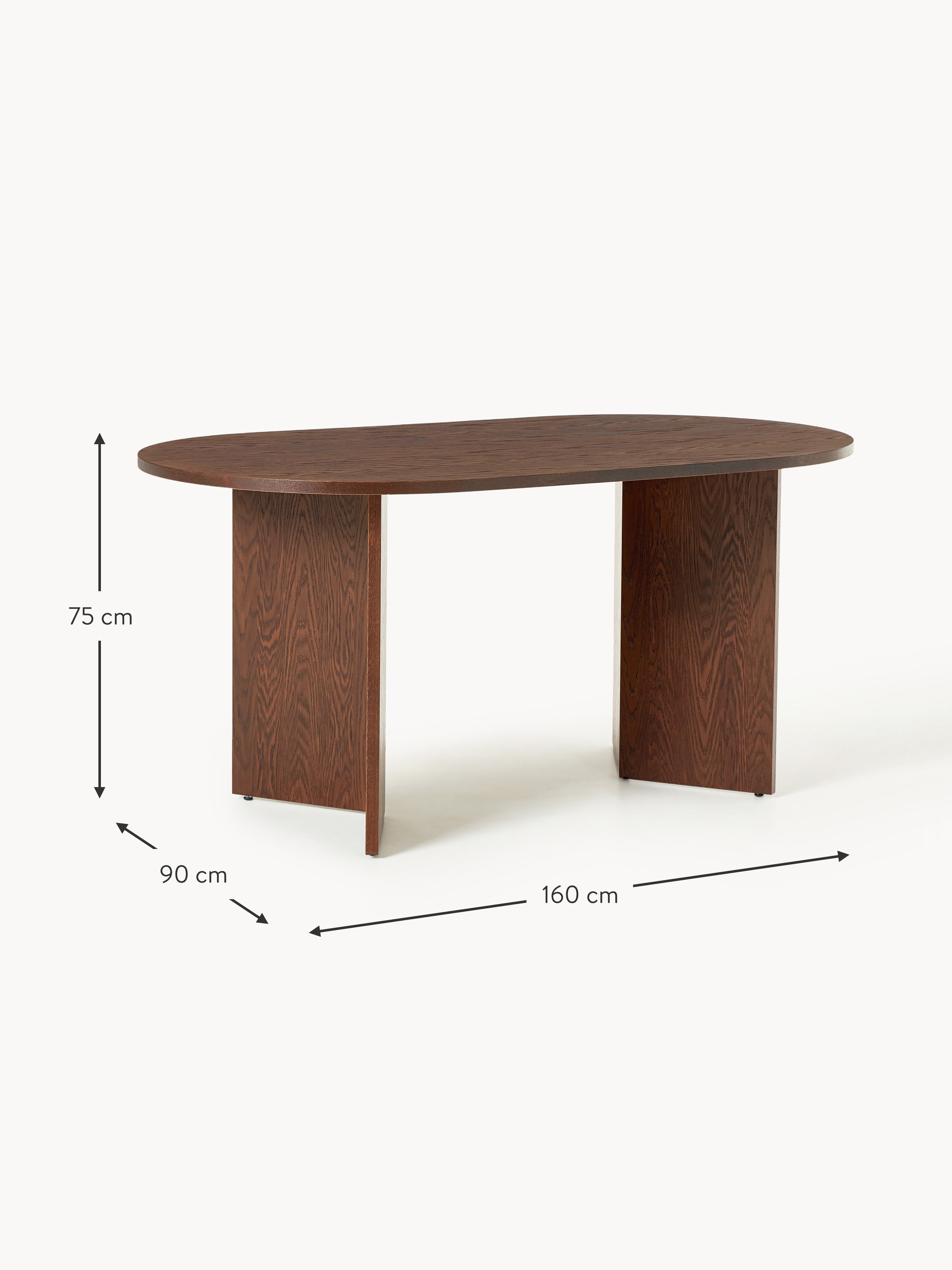 Toni Oval Wooden Dining Table, in various sizes