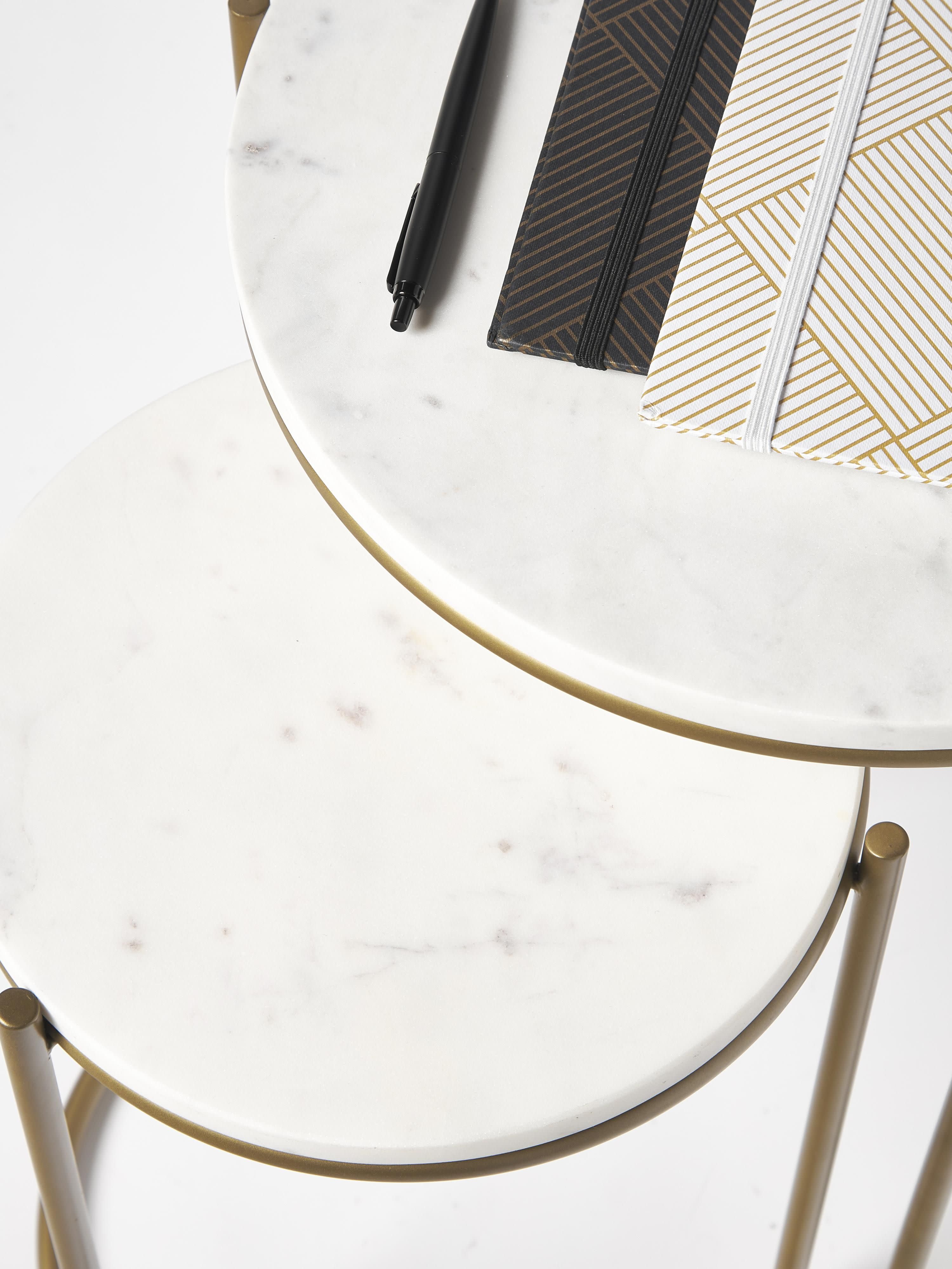 Ella Marble Side Tables, Set of 2