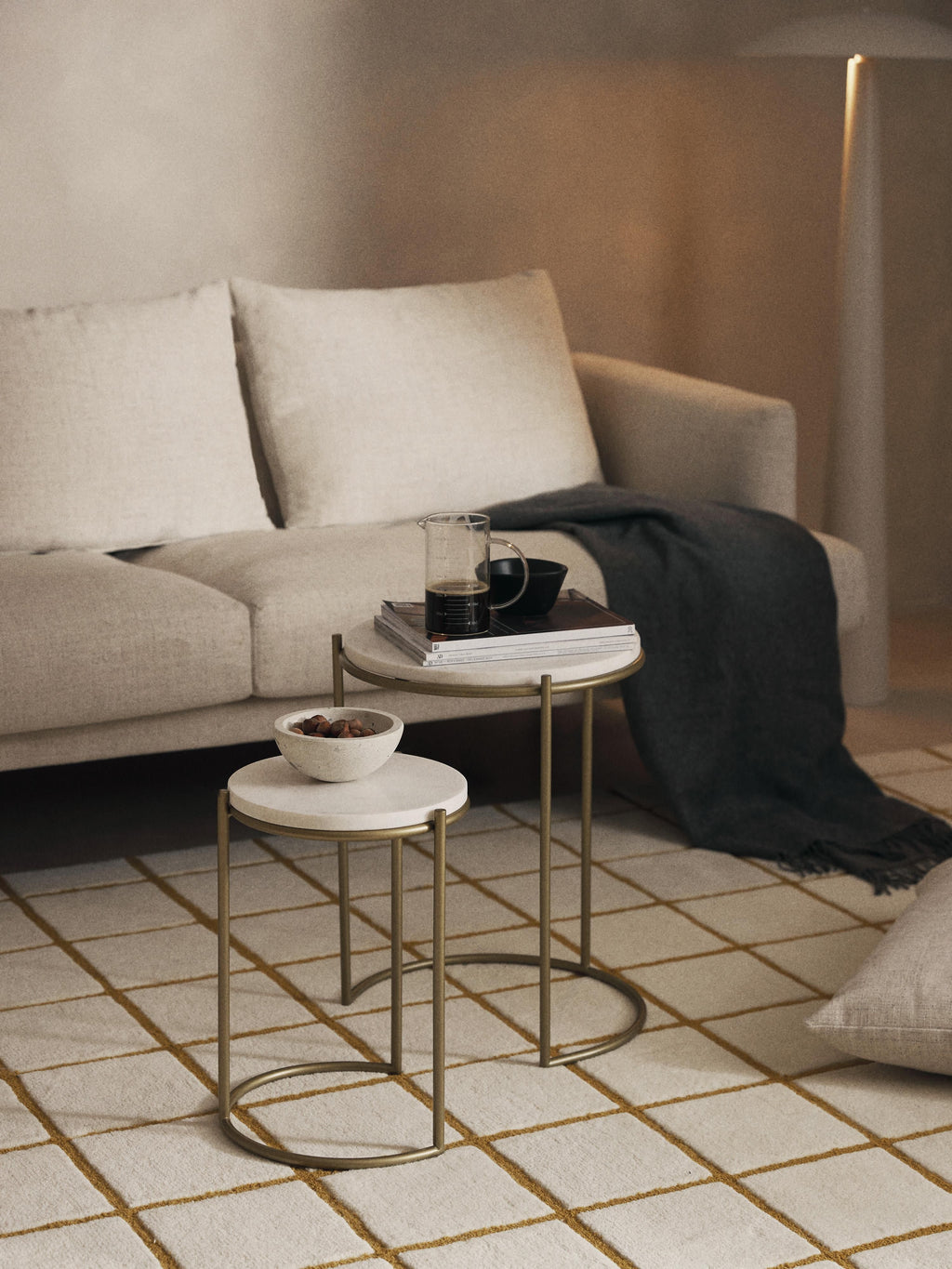 Ella Marble Side Tables, Set of 2