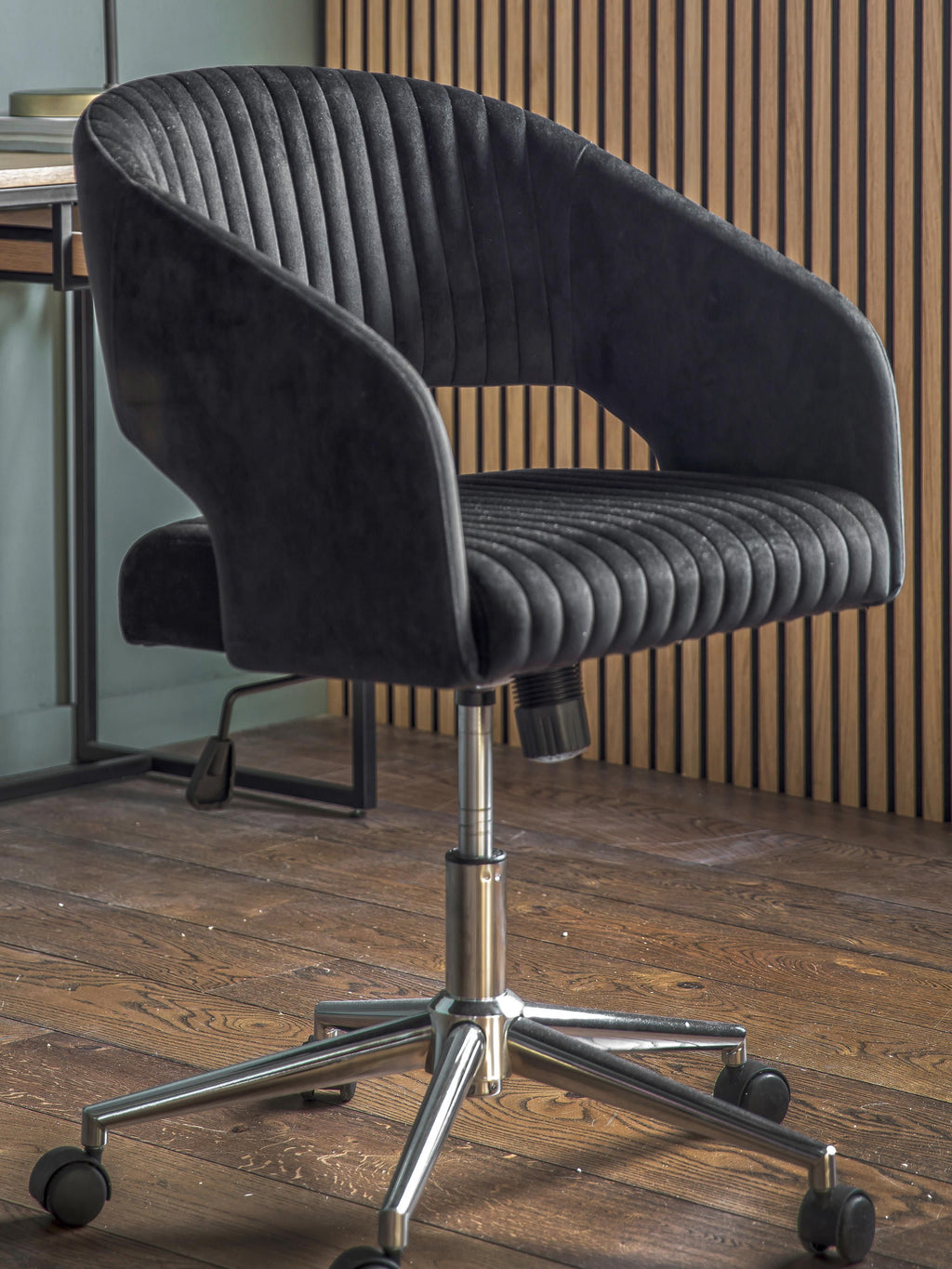 Murray Velvet Desk Chair, Adjustable Height