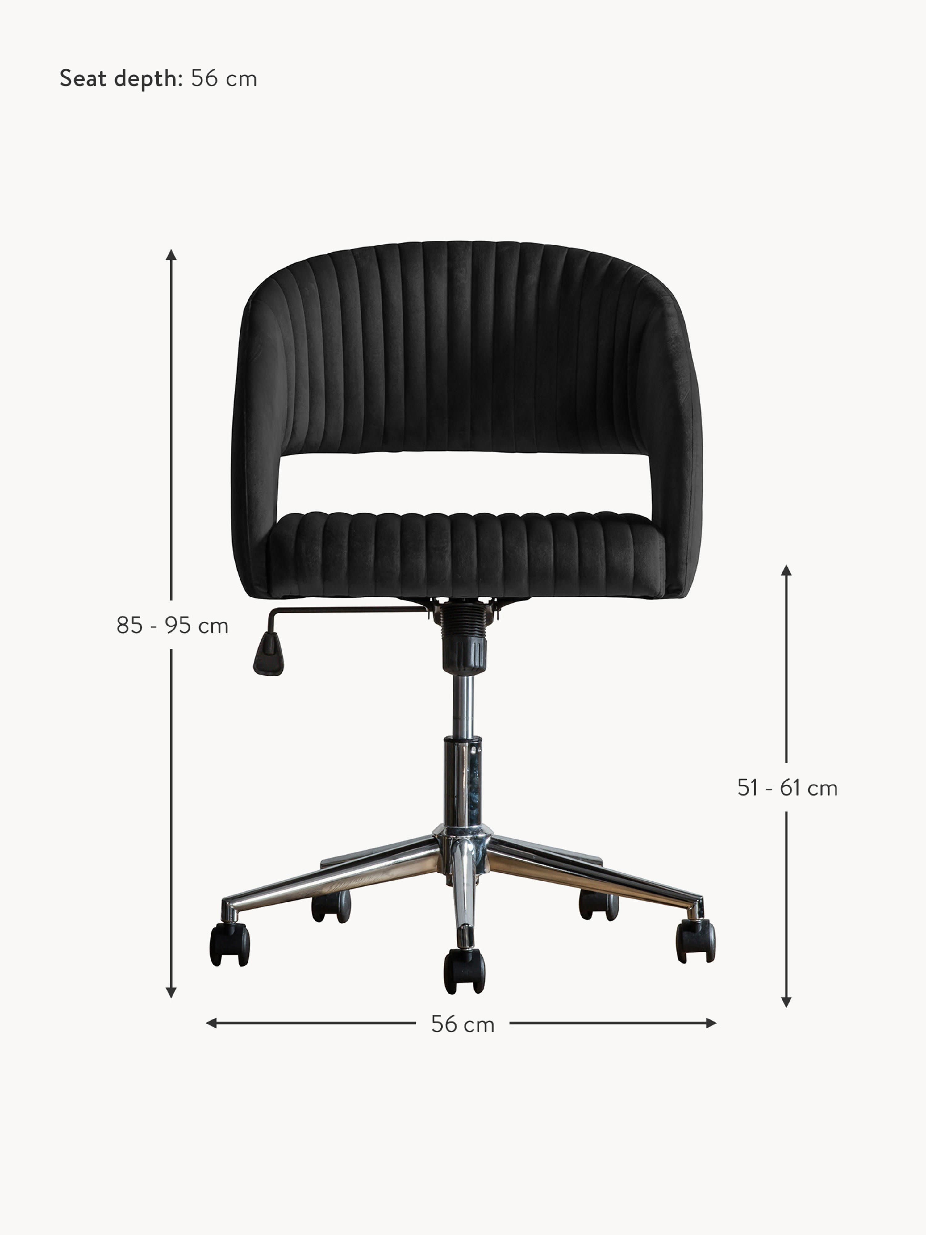 Murray Velvet Desk Chair, Adjustable Height