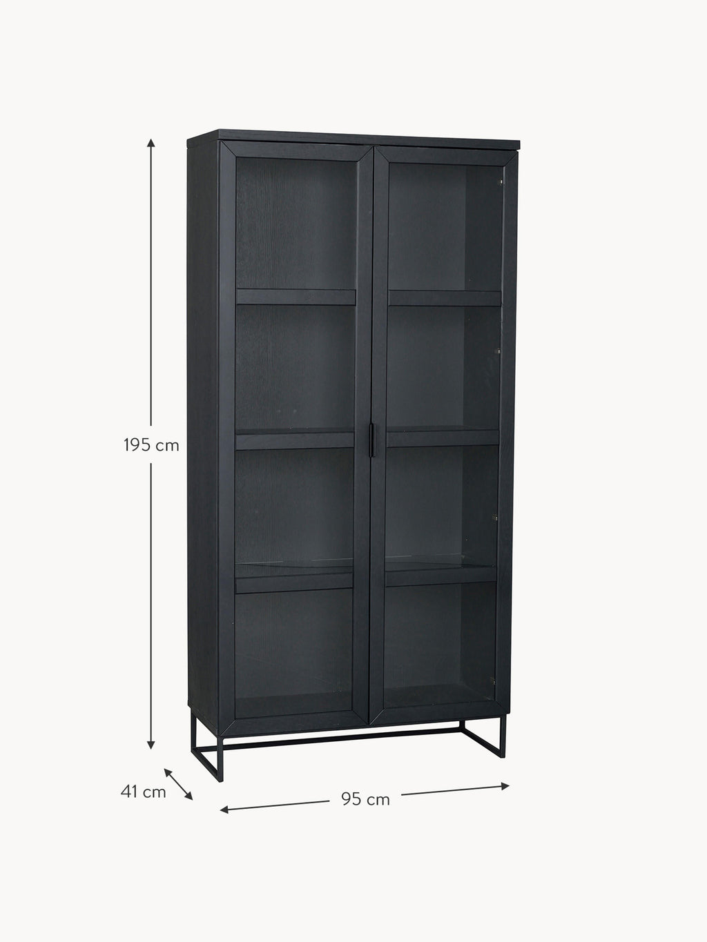 Everett Oak Wood Display Cabinet