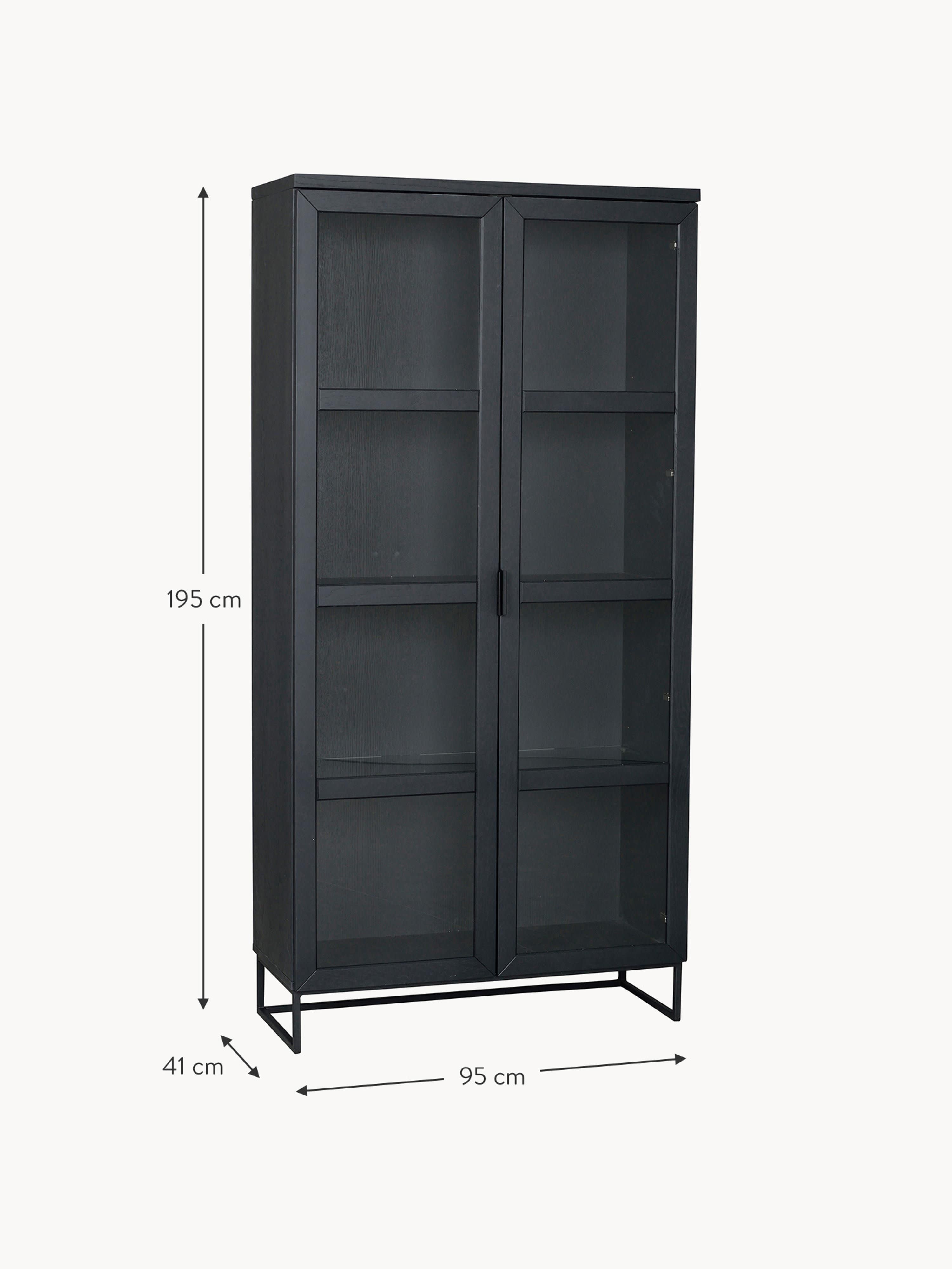 Everett Oak Wood Display Cabinet