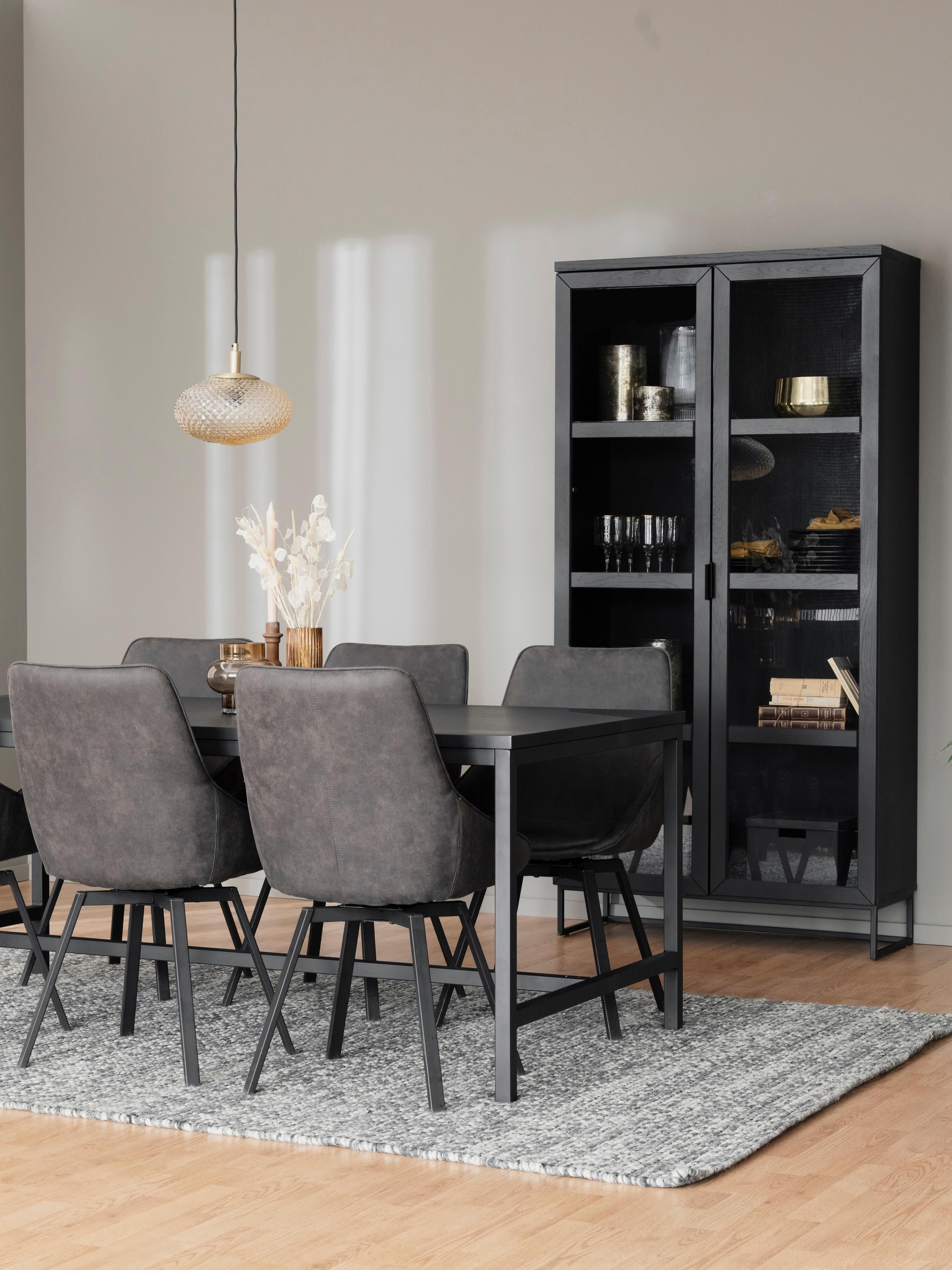 Everett Oak Wood Display Cabinet