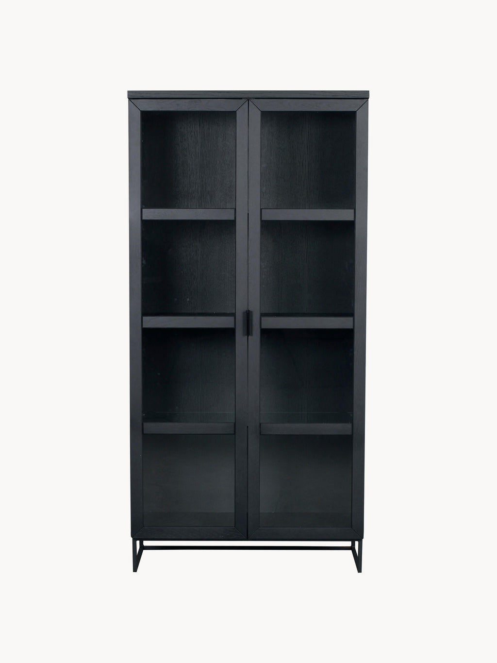 Everett Oak Wood Display Cabinet