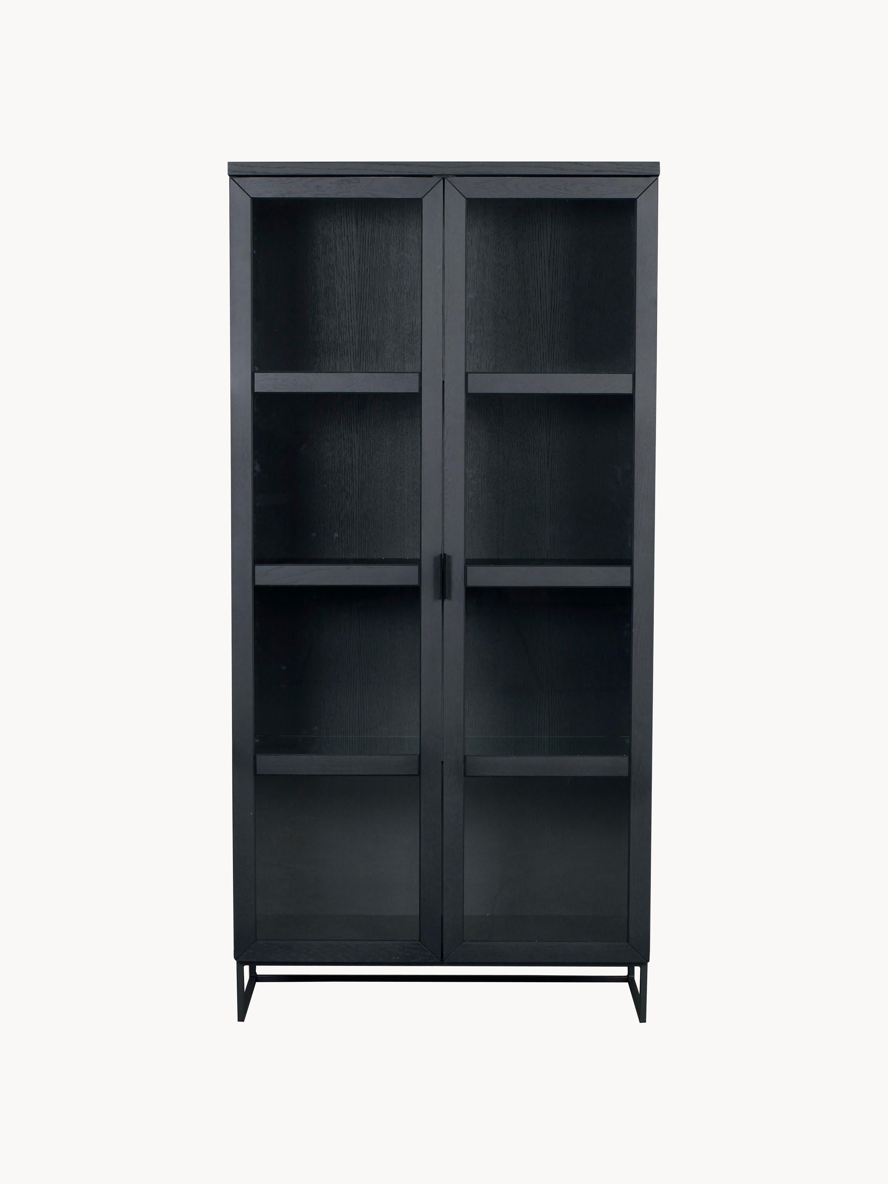 Everett Oak Wood Display Cabinet