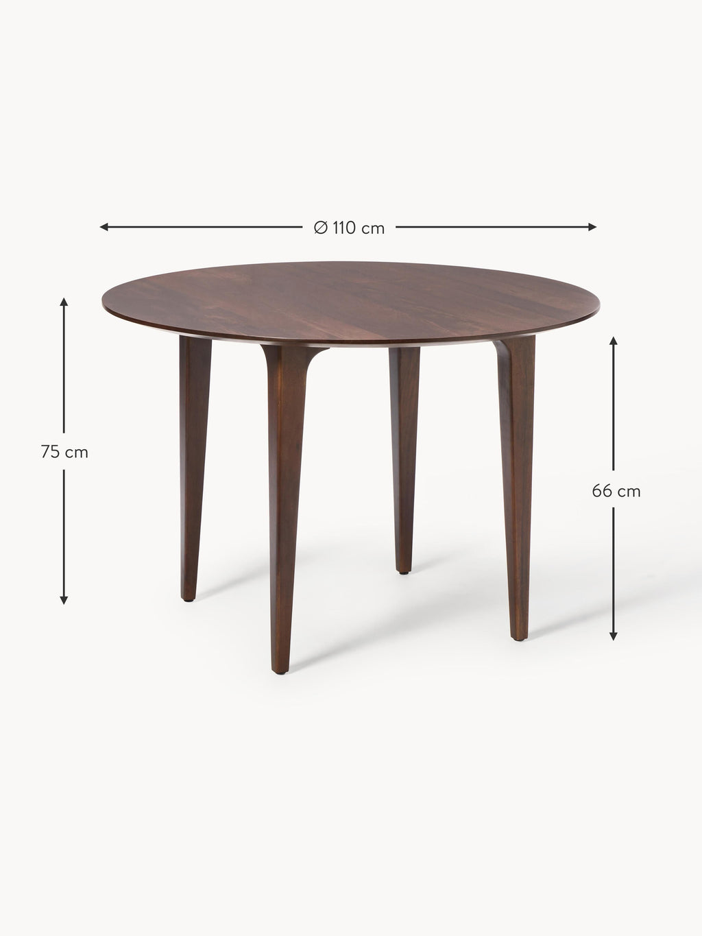 Archie Round Mango Wood Dining Table, in various sizes
