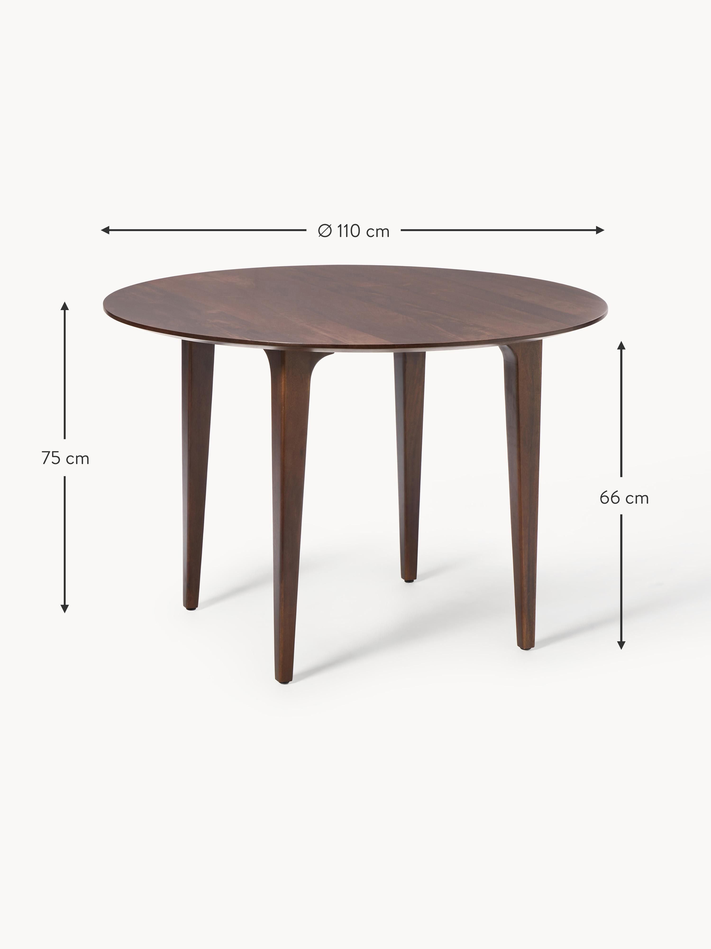 Archie Round Mango Wood Dining Table, in various sizes