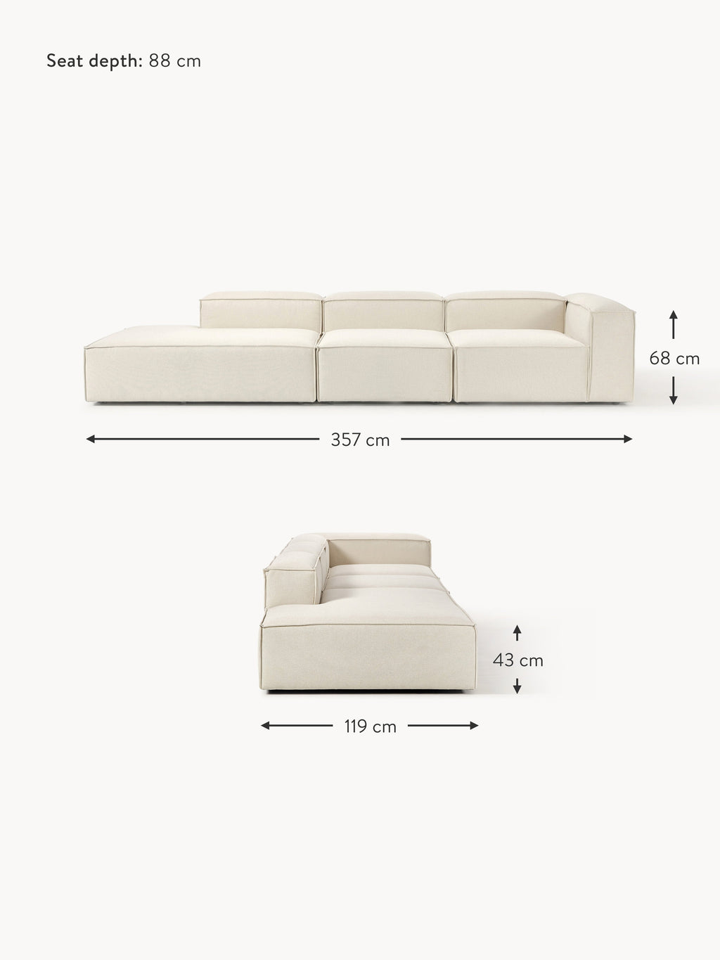 Lennon XL Modular Ottoman