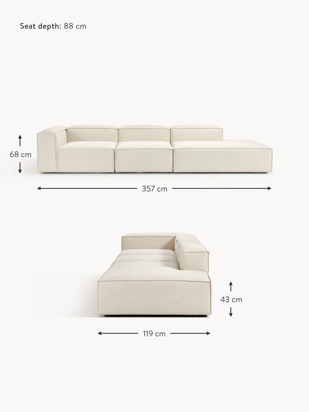 Lennon XL Modular Ottoman