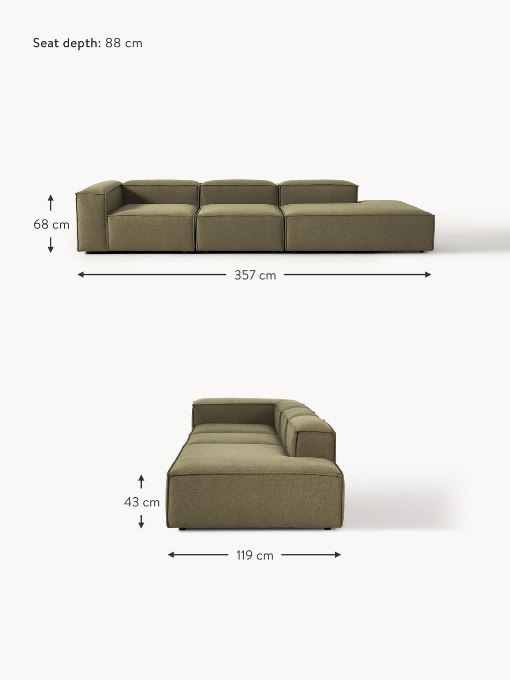 Lennon XL Modular Ottoman