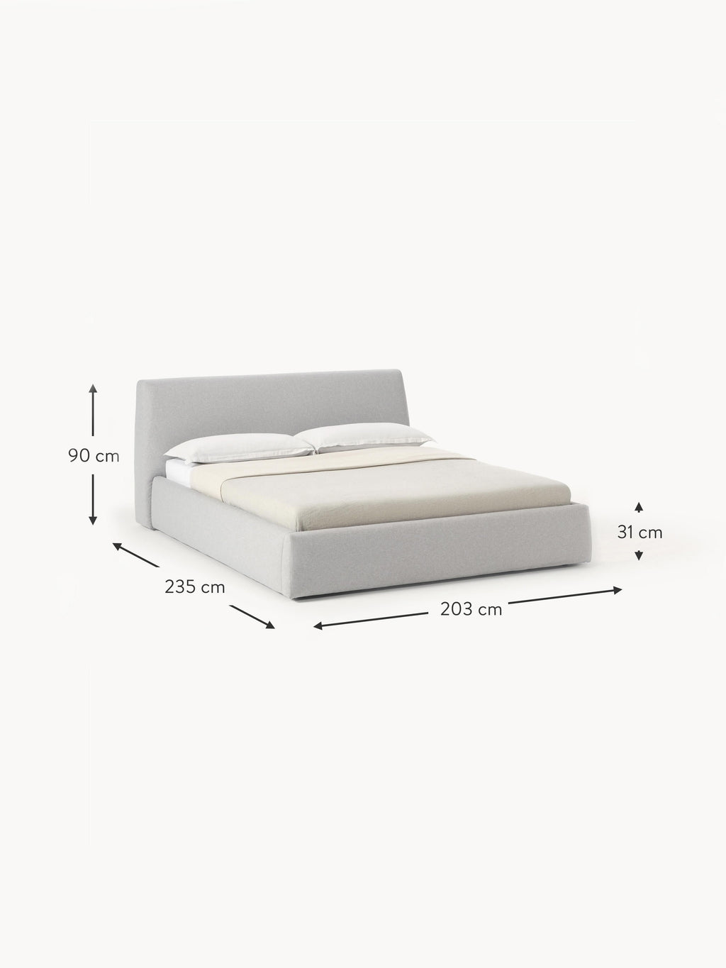 Cloud Upholstered Bed with Storage Space