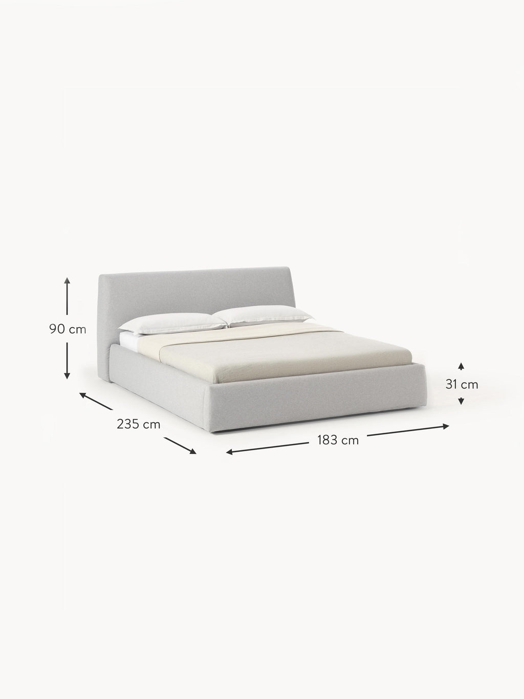 Cloud Upholstered Bed with Storage Space