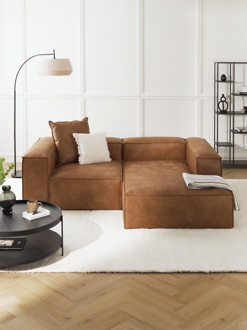 Lennon Modular Recycled Leather Corner Sofa (2-seater)