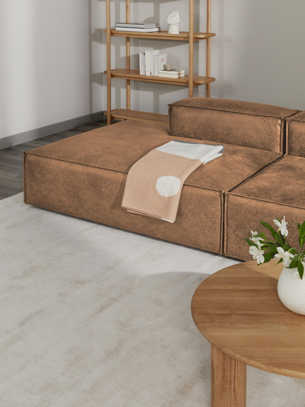 Lennon XL Modular Leather Ottoman