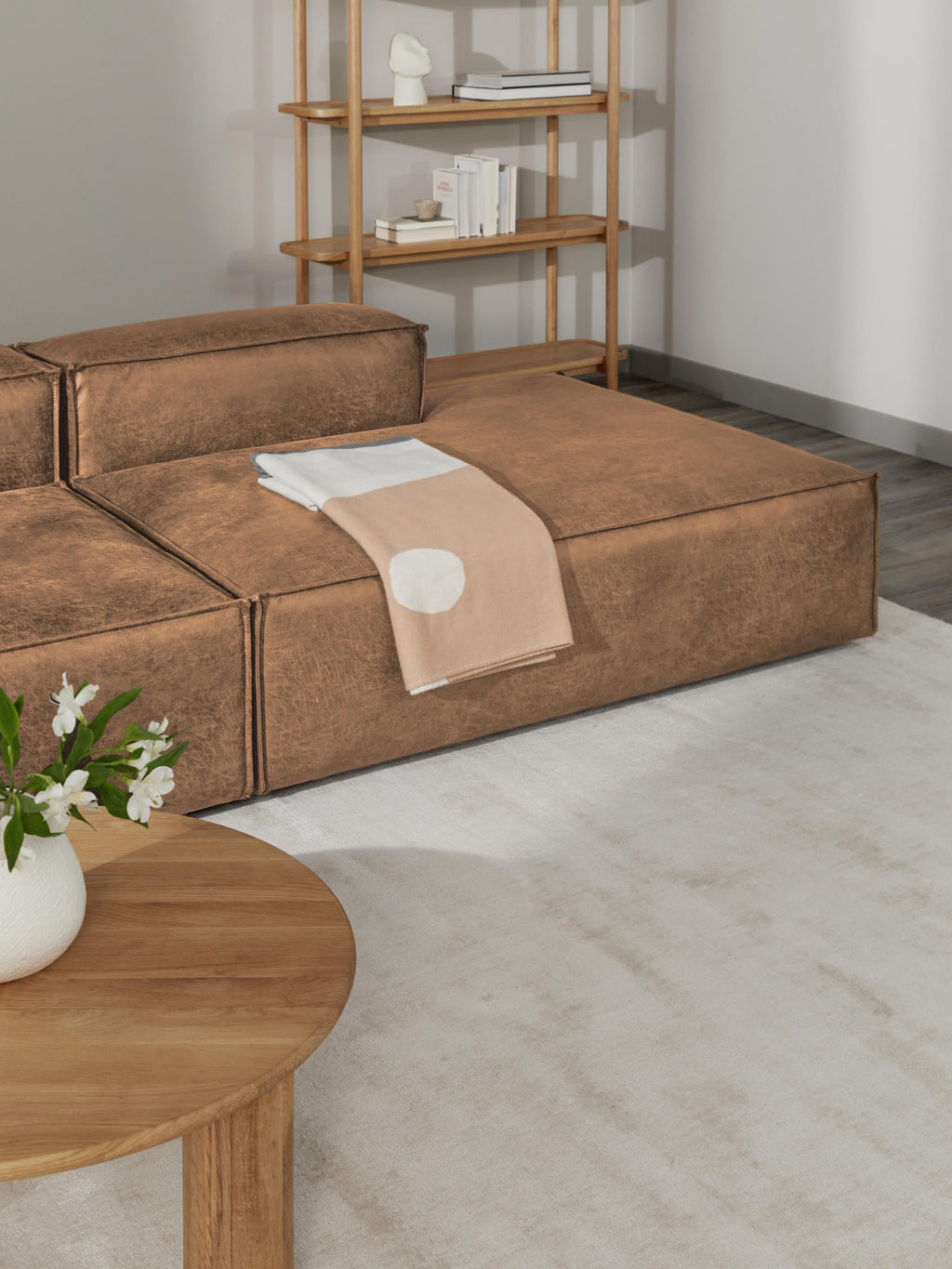 Lennon XL Modular Leather Ottoman