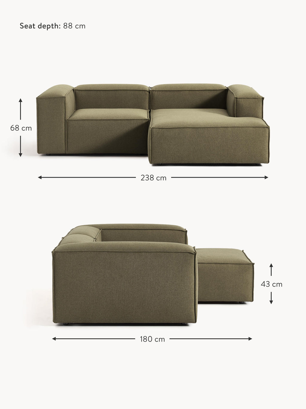Lennon Modular Corner Sofa (2-seater)