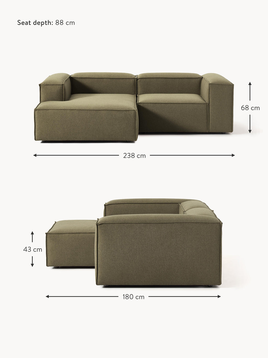 Lennon Modular Corner Sofa (2-seater)