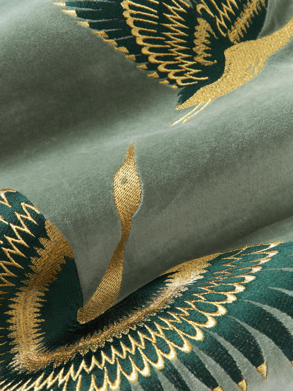 Onyx Embroidered Velvet Cushion Cover with Fringes