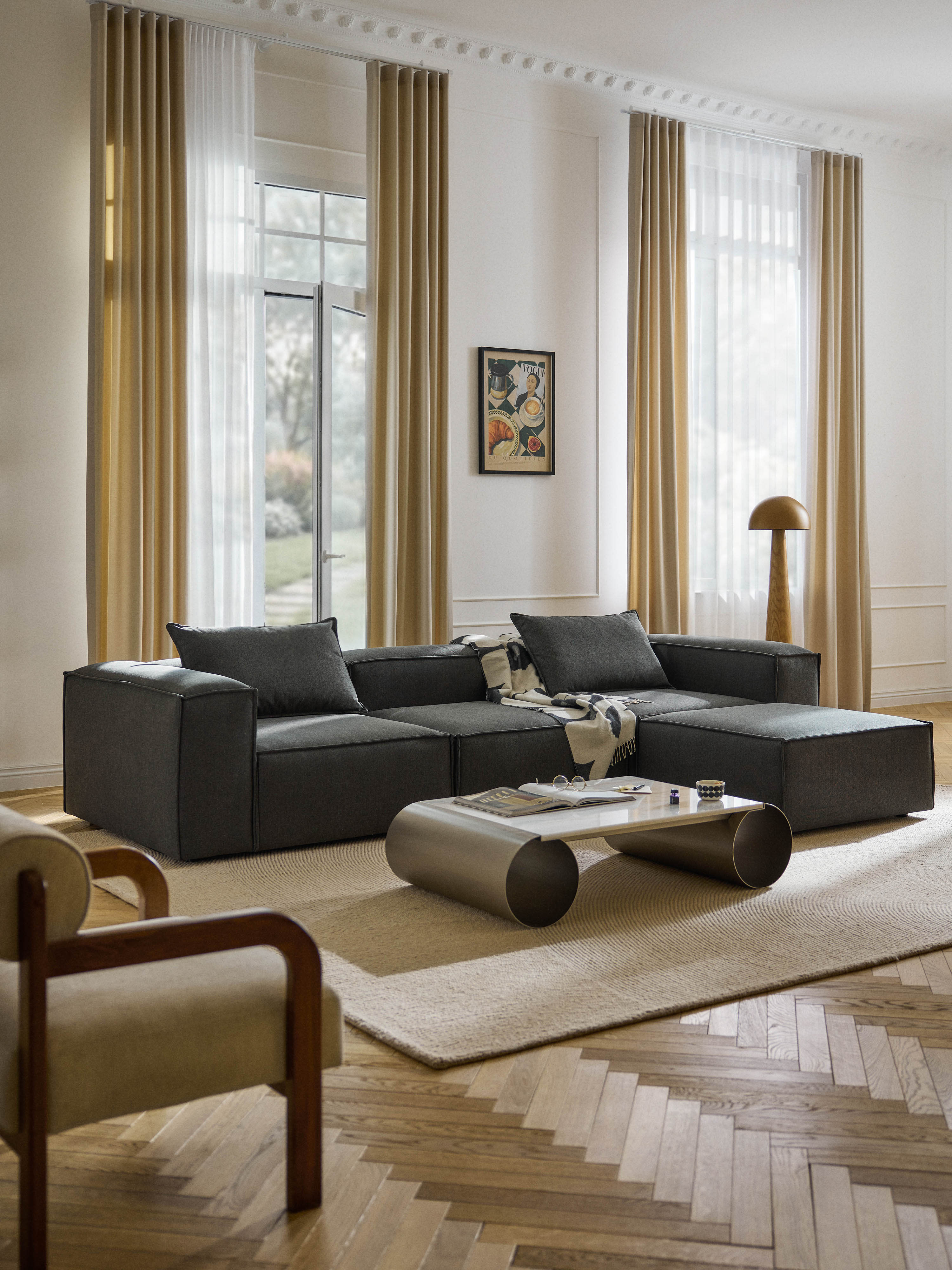 Lennon Modular Sofa (4-seater) with Ottoman (left/right)
