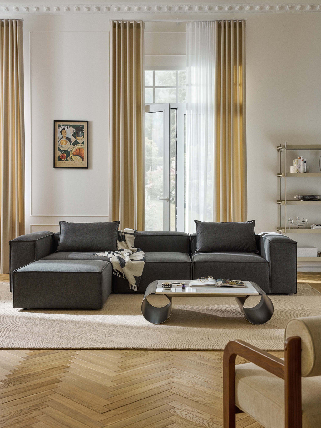 Lennon Modular Sofa (4-seater) with Ottoman (left/right)