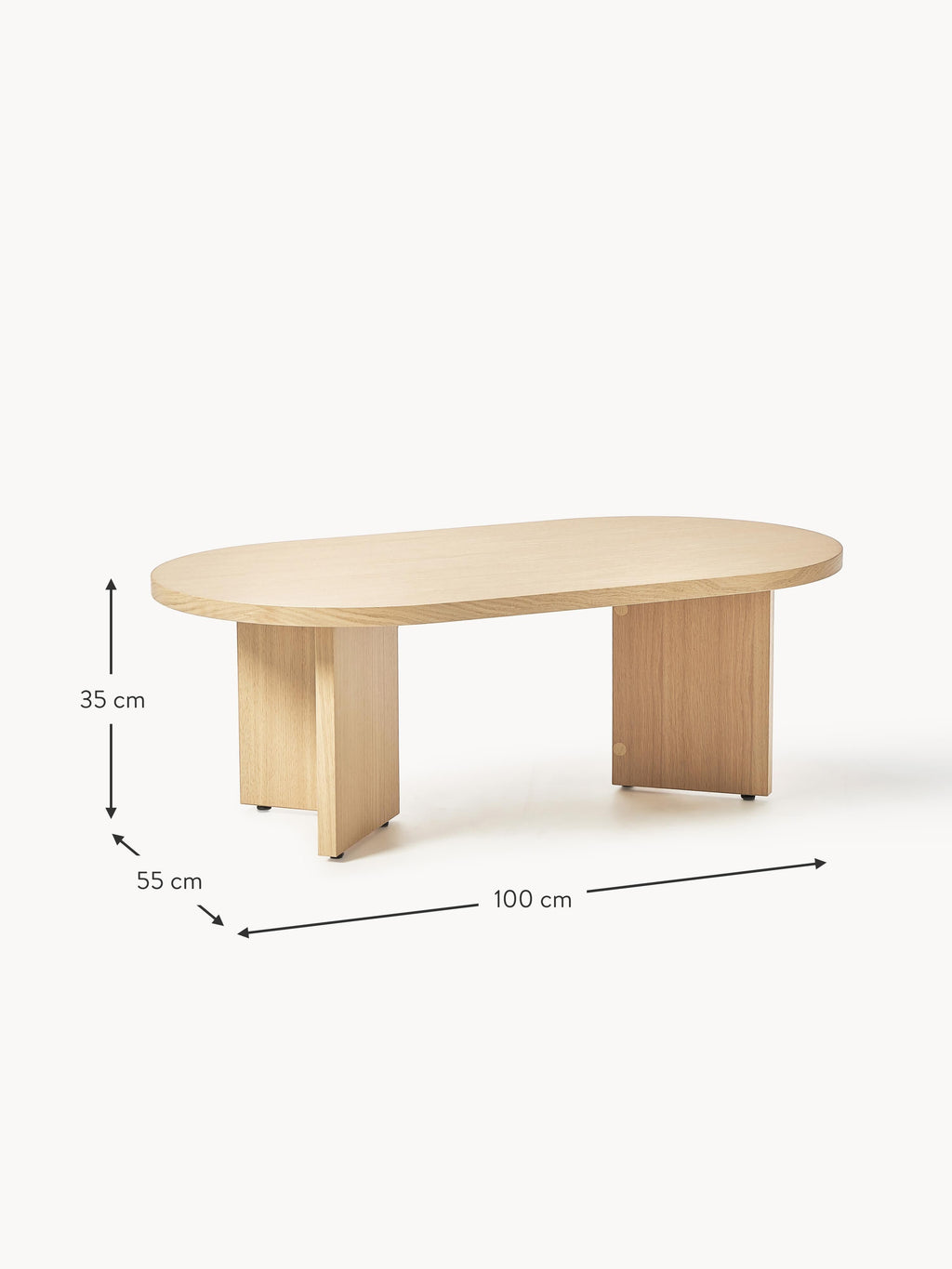 Toni Oval Wooden Coffee Table