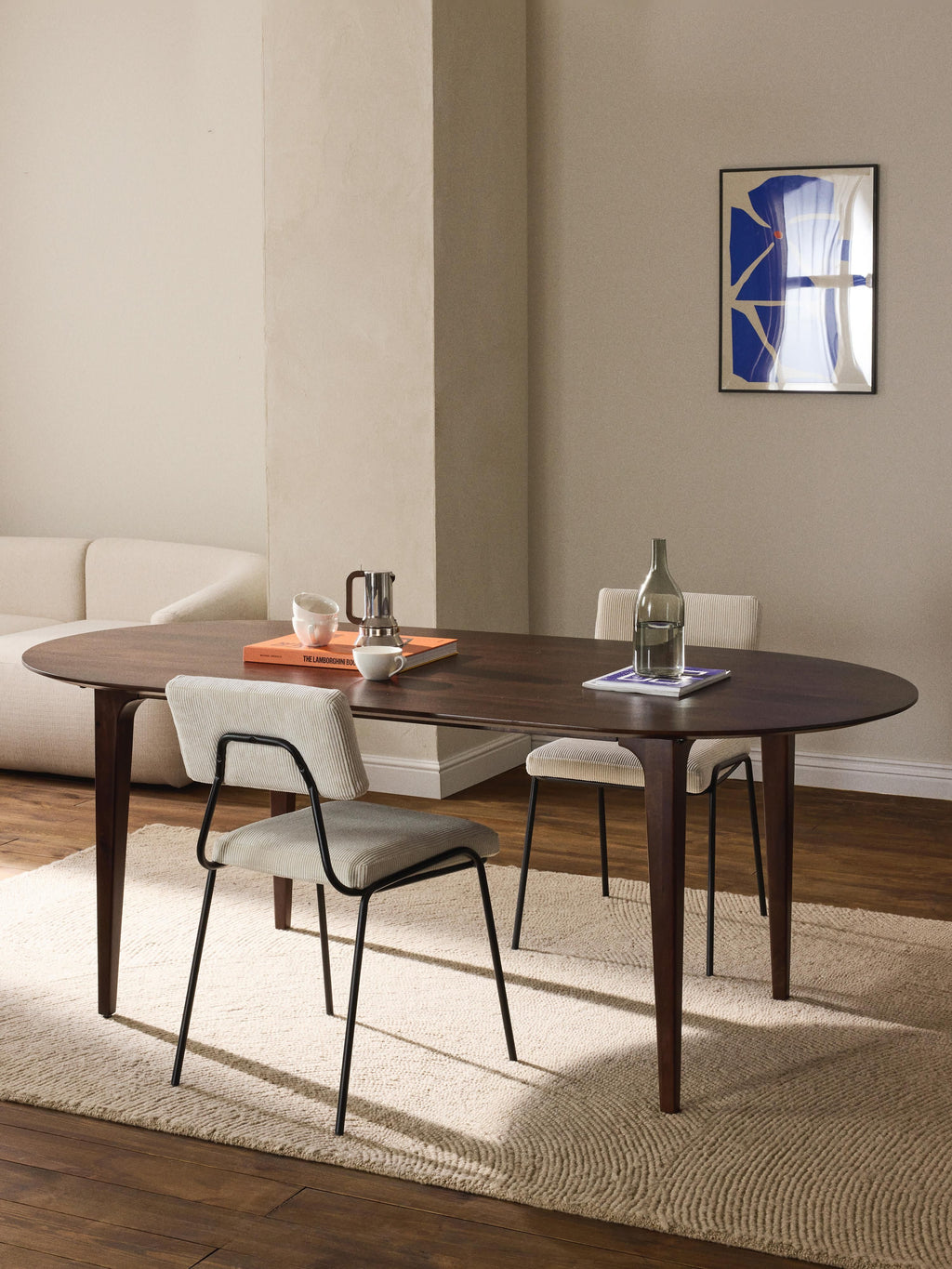 Archie Oval Mango Wood Dining Table, 200 x 100 cm