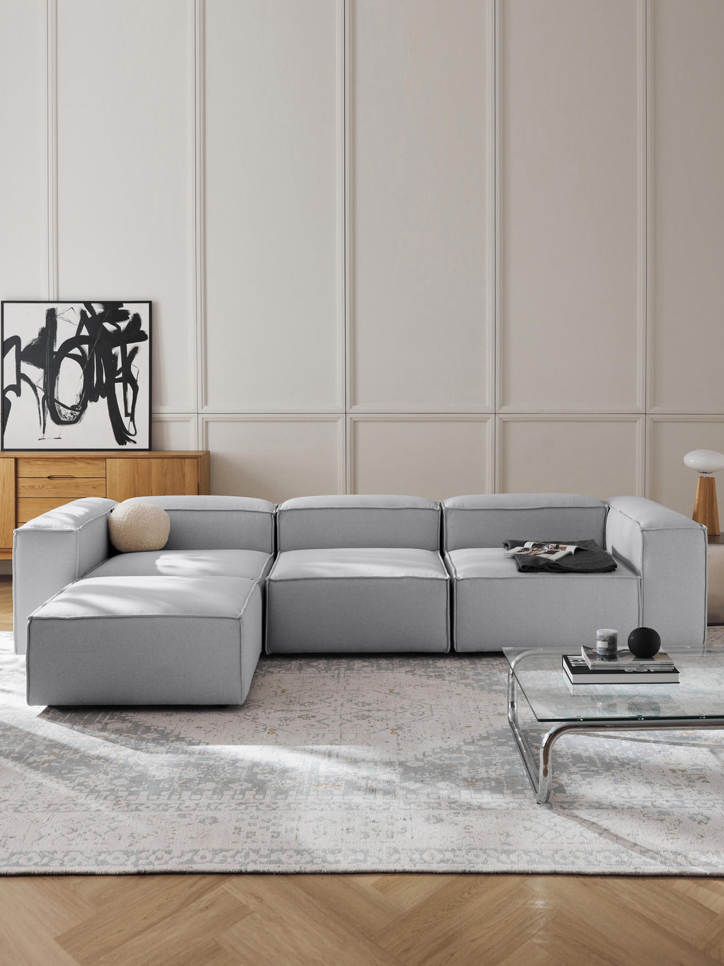 Lennon Modular Sofa (4-seater) with Ottoman (left/right)