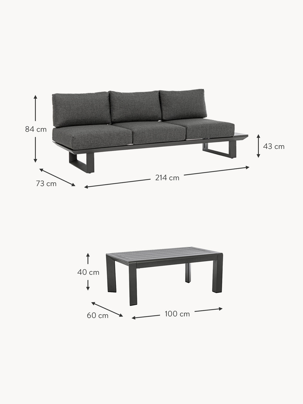 Konnor Garden Lounge Set, Set of 3