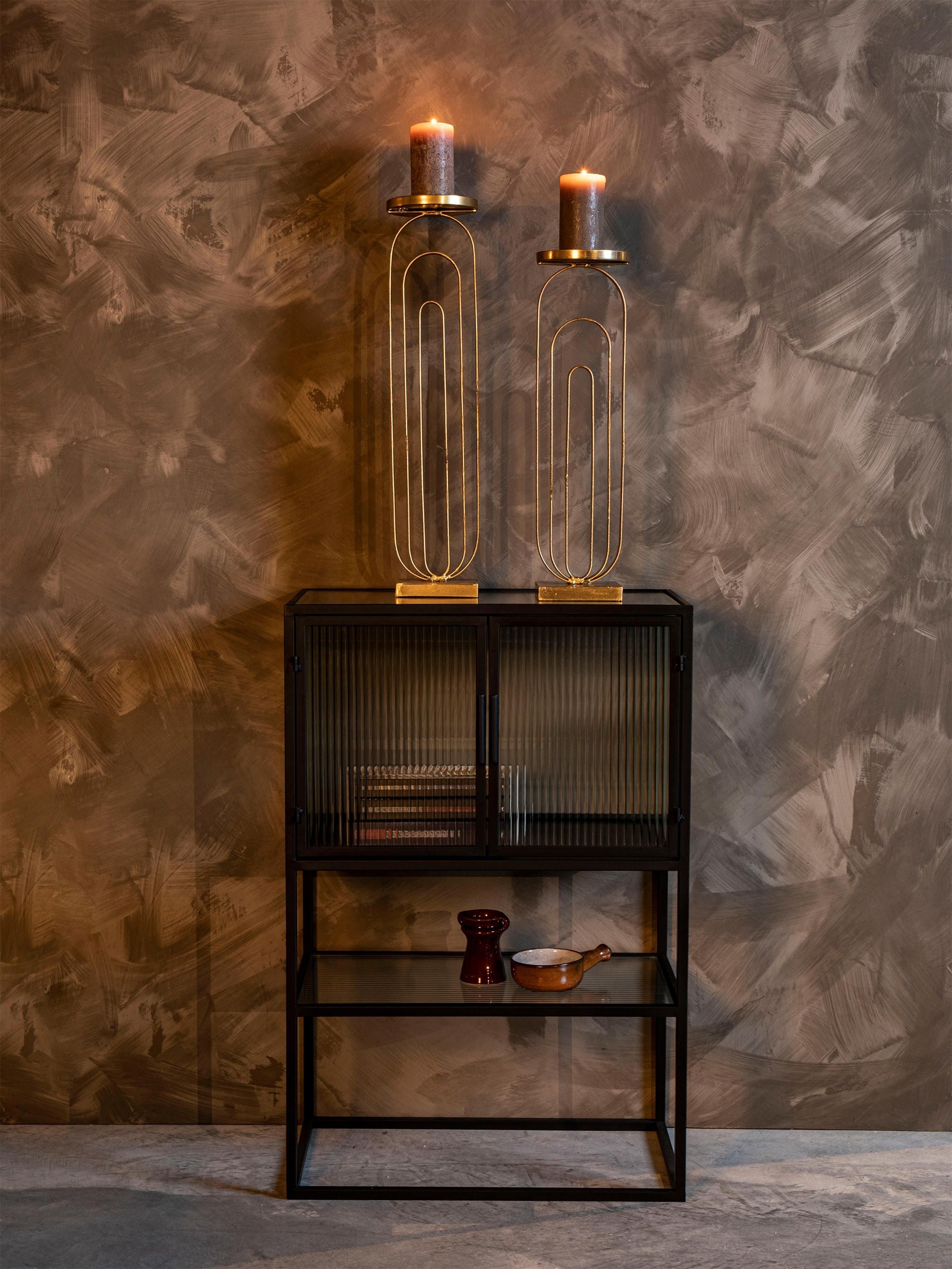 Boli Highboard with Grooved Glass